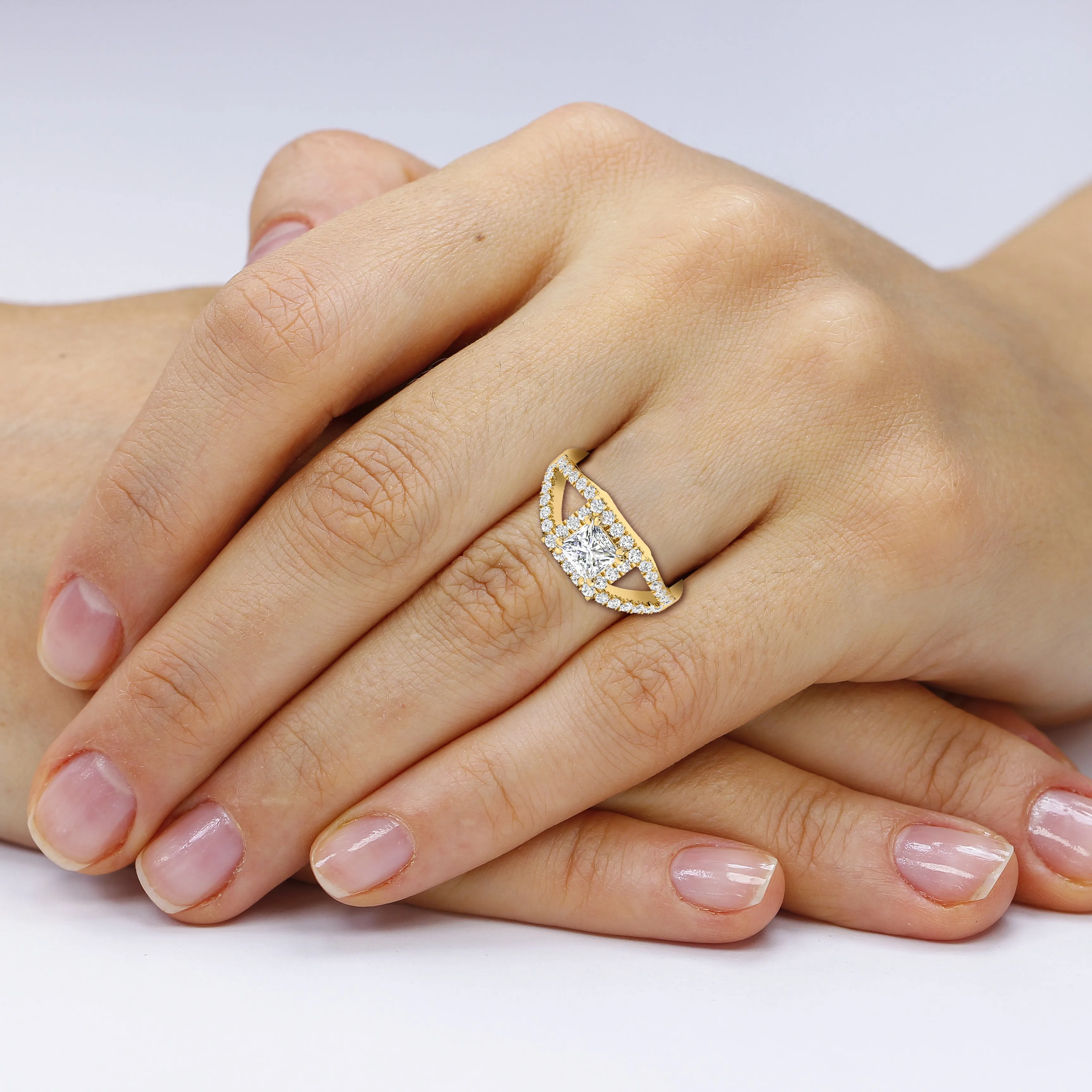 0.95-3.45 CT Round & Princess Cut Lab Grown Diamonds - Engagement Ring