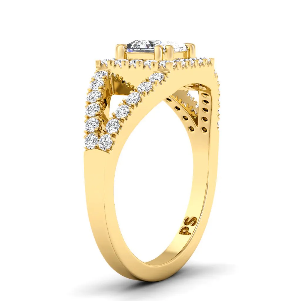 0.95-3.45 CT Round & Princess Cut Lab Grown Diamonds - Engagement Ring