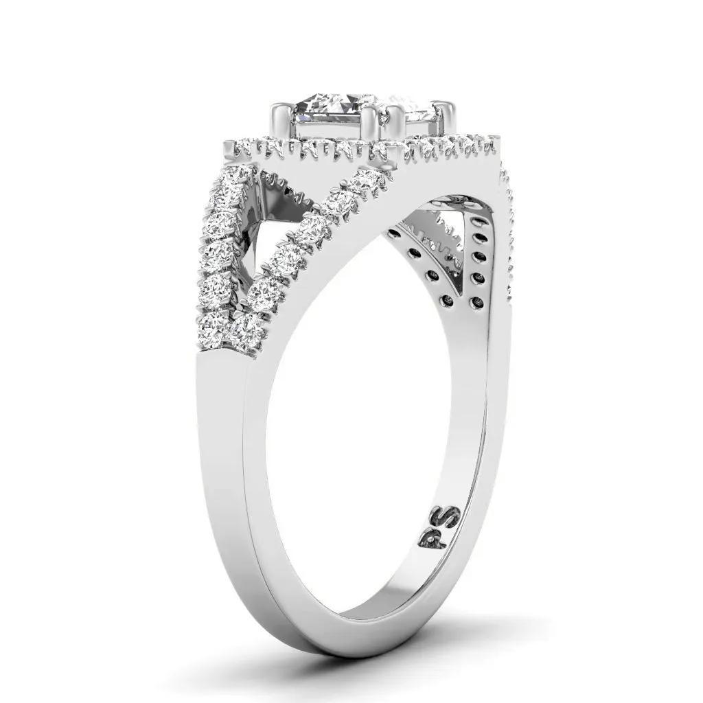 0.95-3.45 CT Round & Princess Cut Lab Grown Diamonds - Engagement Ring
