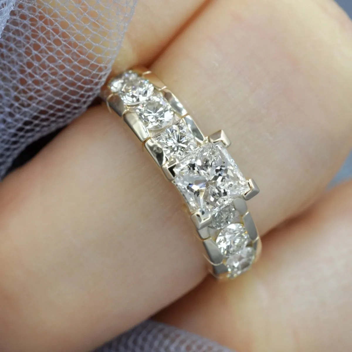 1.40-2.55 CT Round & Princess Cut Diamonds - Engagement Ring