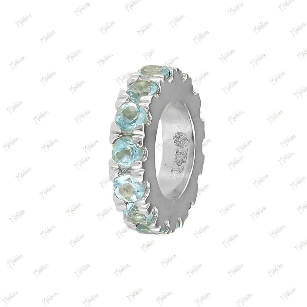 14k Gold Rondelle Peridot 8mm Roundel Bead (4.7mm inside opening)