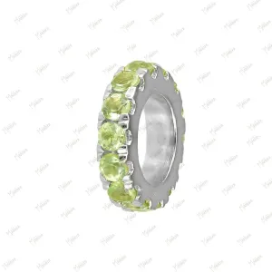 14k Gold Rondelle Peridot 8mm Roundel Bead (4.7mm inside opening)