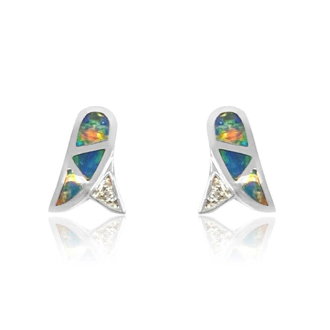 18K Opal inlay earrings