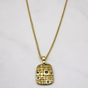 'Alex Sepkus' Pathway Pendant Sapphire & Diamond 18k  Necklace | 0.32ctw, 0.09ctw | 18" |