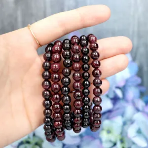 Almandine Garnet Beaded Bracelet