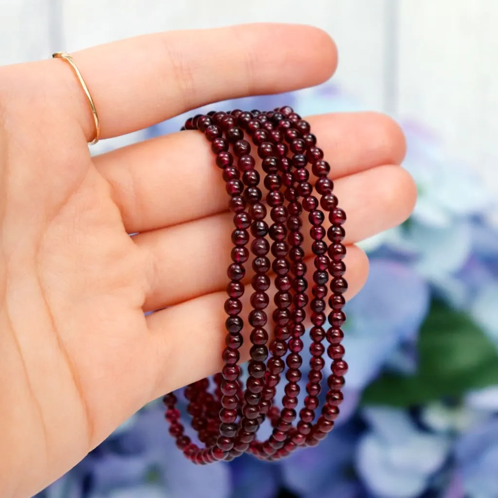 Almandine Garnet Beaded Bracelet