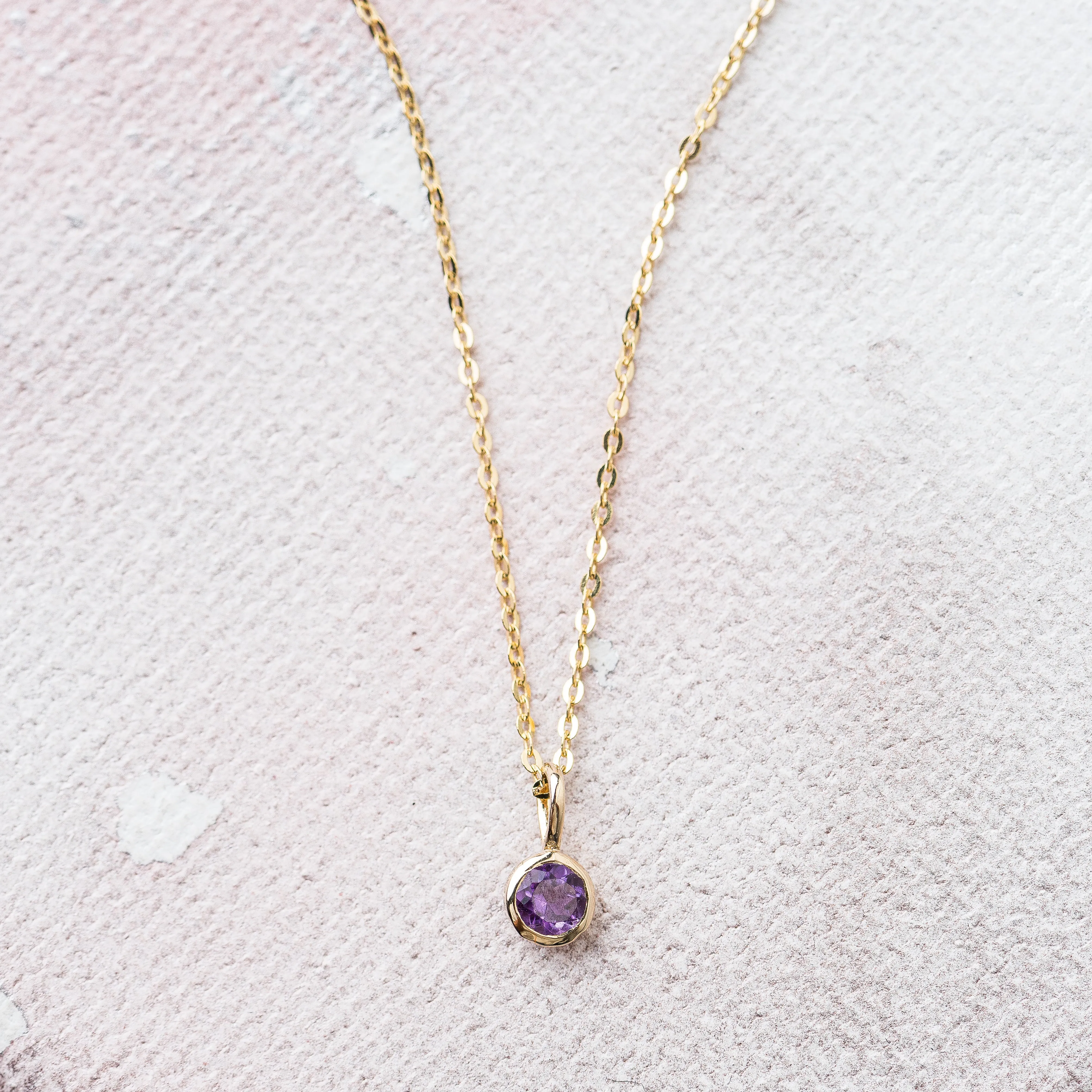 Amethyst Accent Necklace in 14k Gold