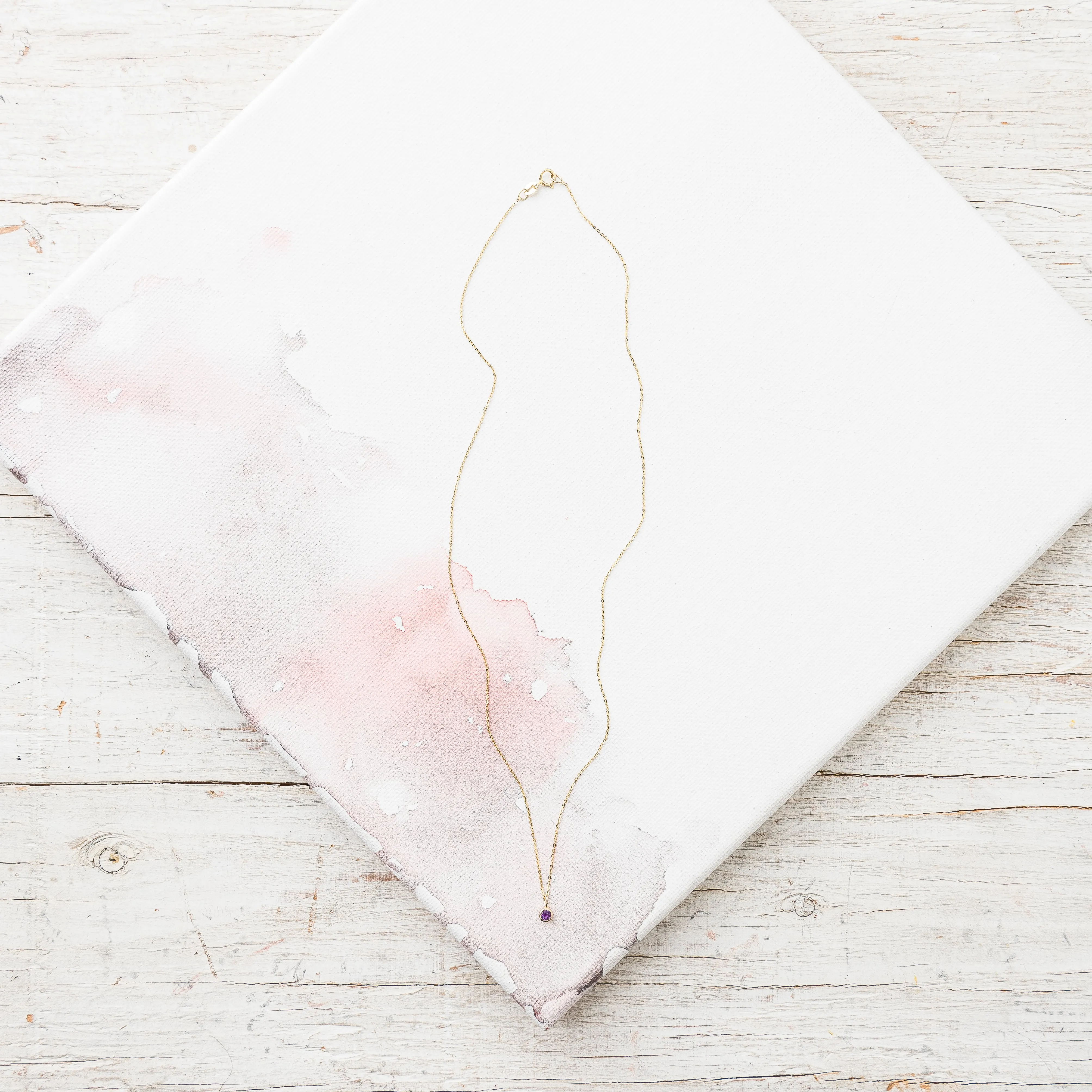 Amethyst Accent Necklace in 14k Gold