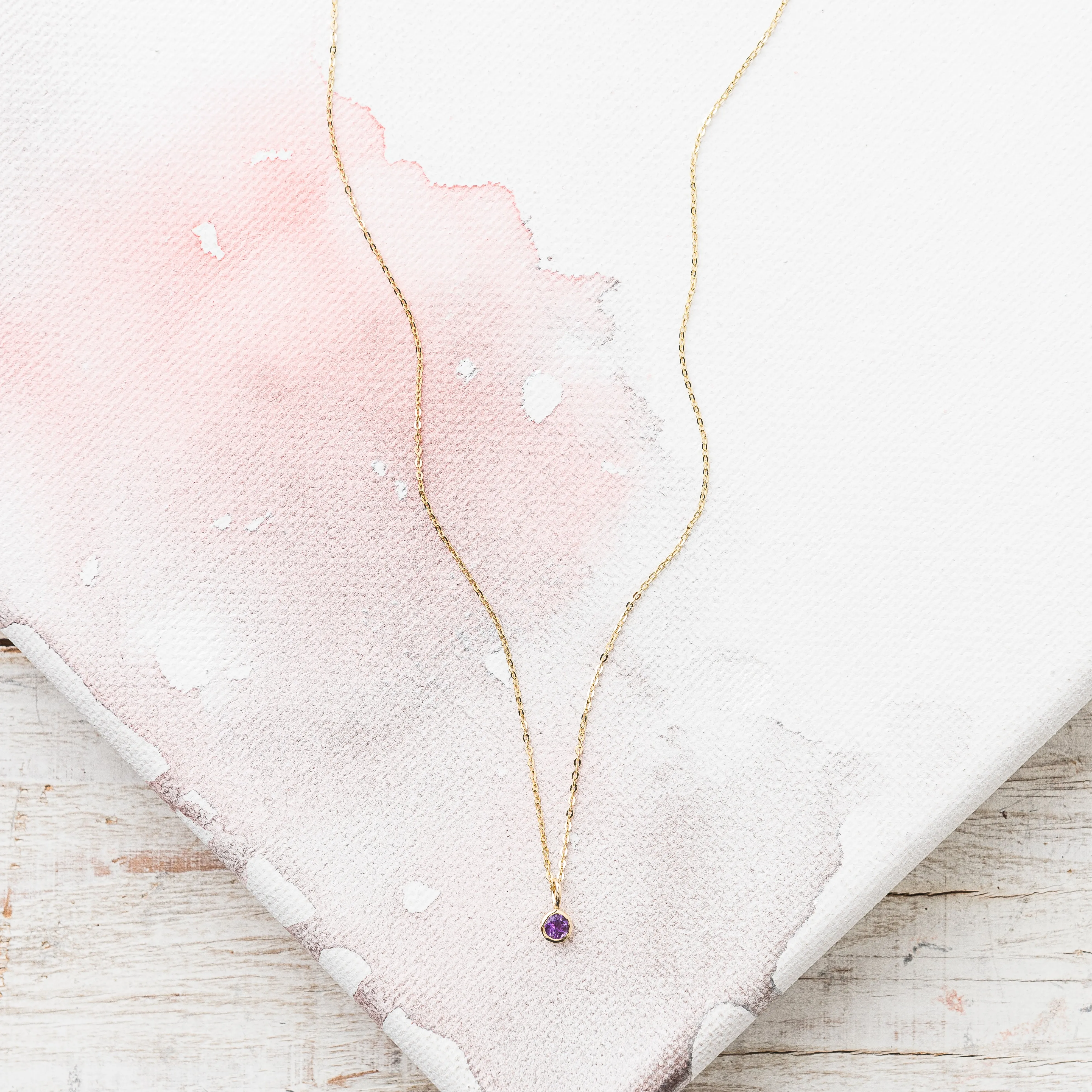 Amethyst Accent Necklace in 14k Gold
