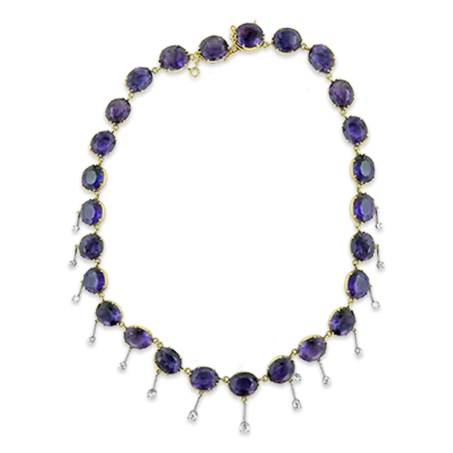Amethyst & Diamond Necklace