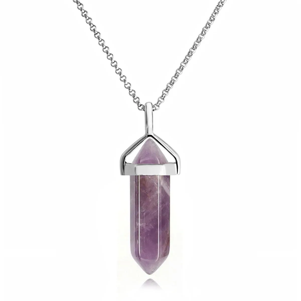 Amethyst Gemstone Necklace with Quote Card