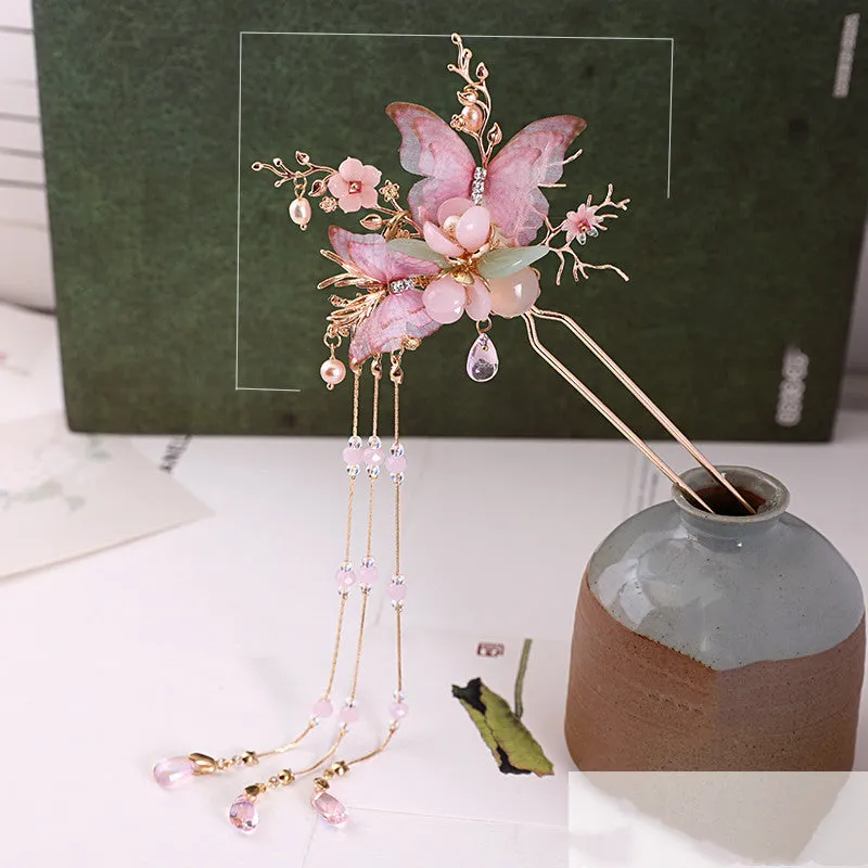 Ancient style walk shake ancient Chinese Hanfu hair pin headdress