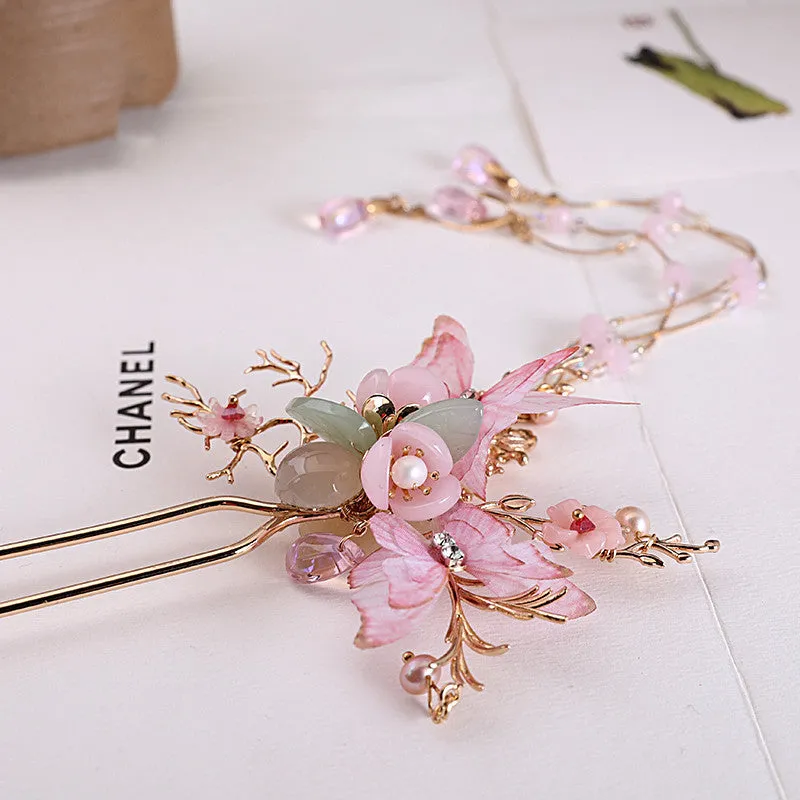 Ancient style walk shake ancient Chinese Hanfu hair pin headdress