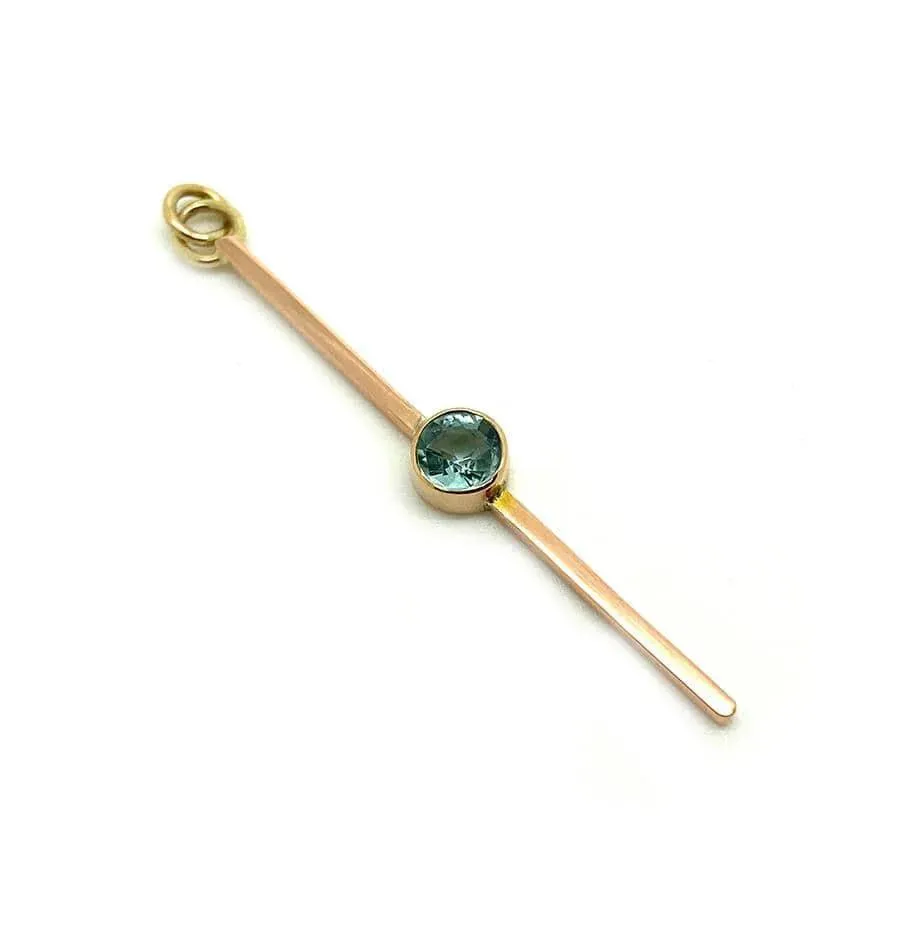Antique George V 1919 Aquamarine 9ct Gold Bar Necklace