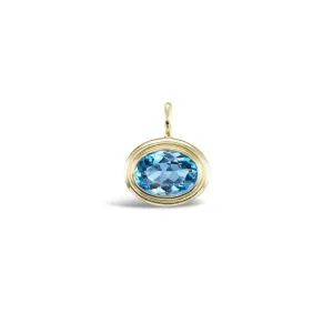 Aquamarine Double Bubble Bezel Charm
