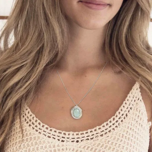 Aquamarine Jewelry Necklace Earring Set