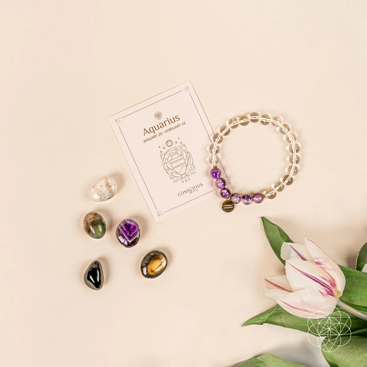 Aquarius Bracelet and Crystals Set
