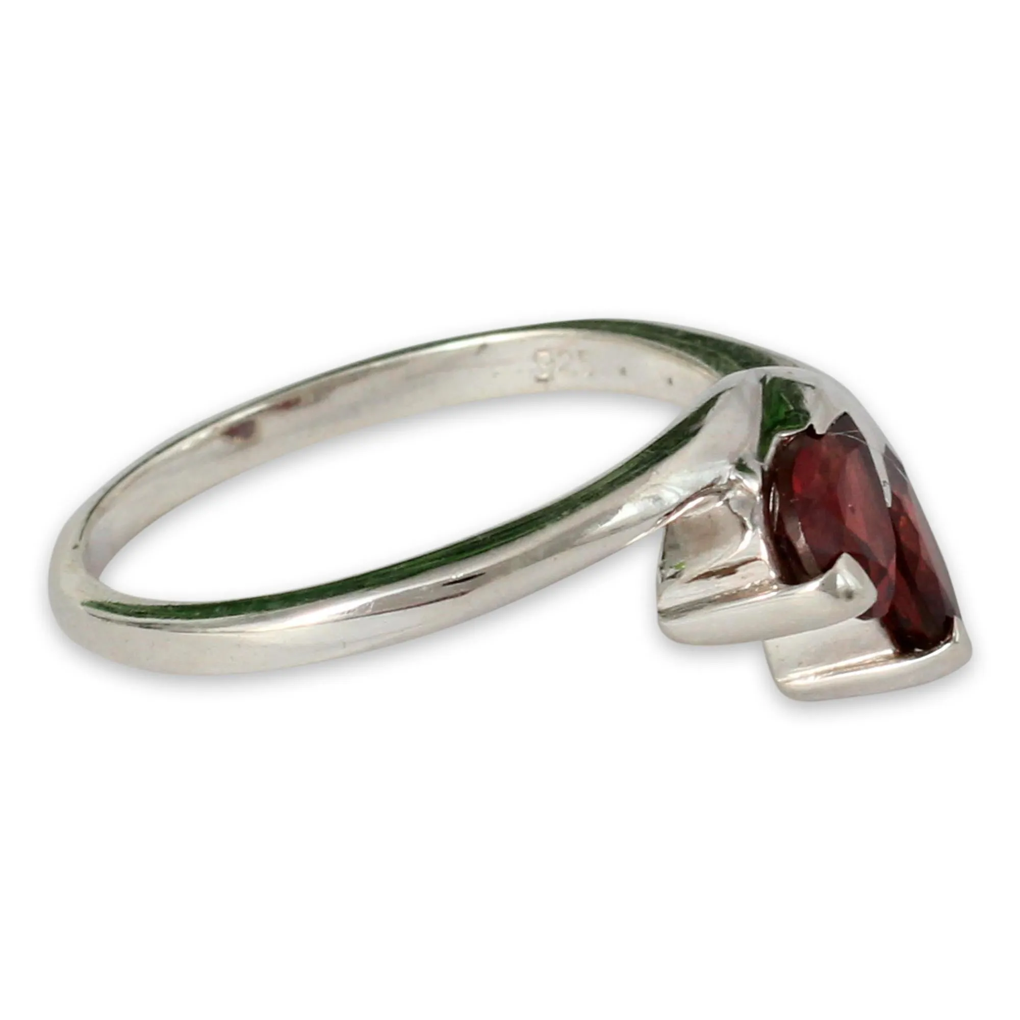 Artisan Crafted Garnet and Silver Ring - Rose of Love | NOVICA