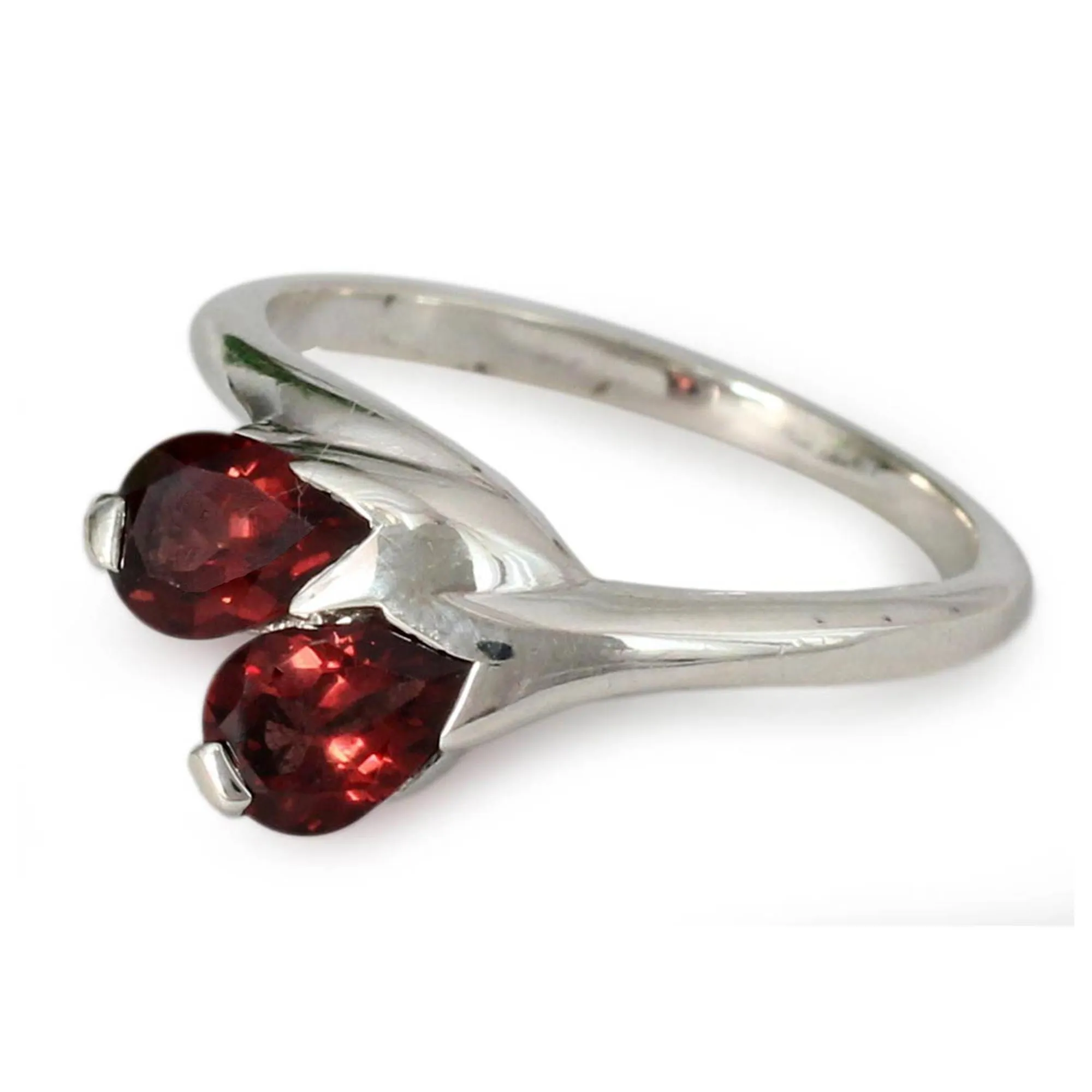 Artisan Crafted Garnet and Silver Ring - Rose of Love | NOVICA