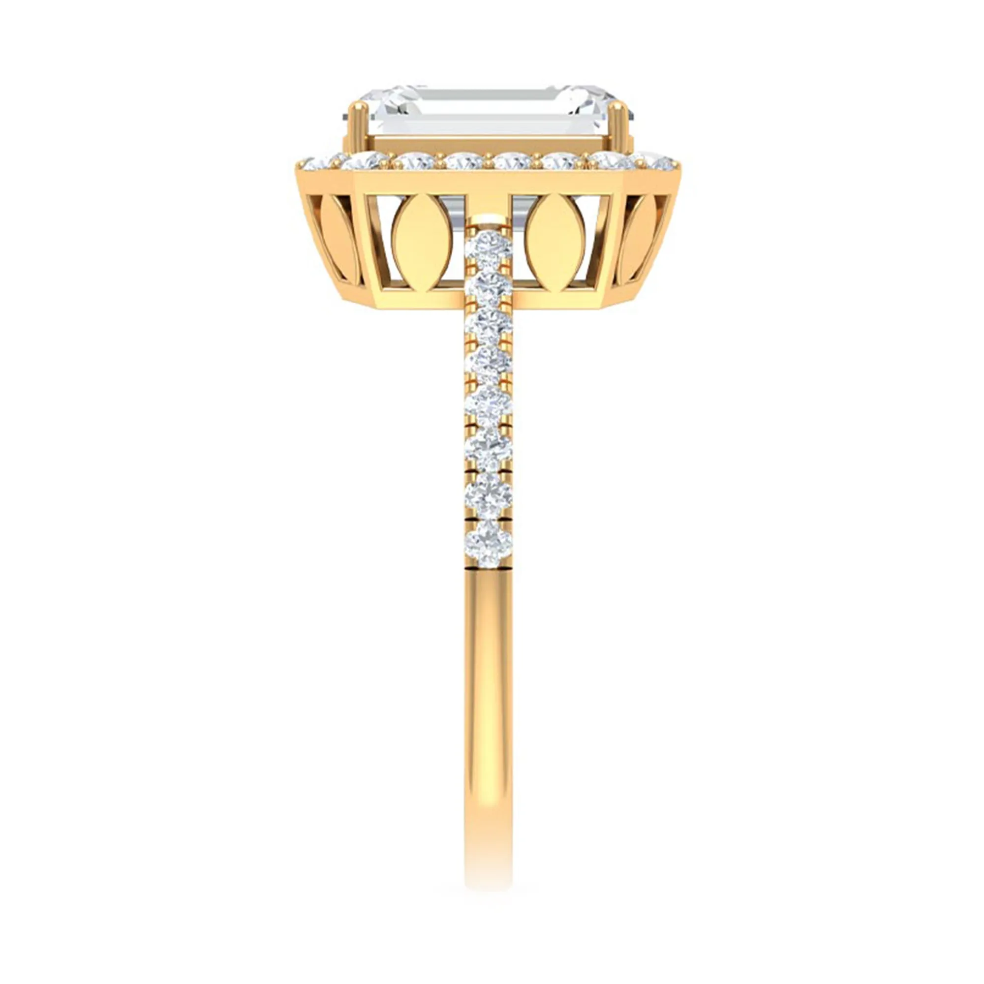 Asscher Cut Moissanite Classic Engagement Ring