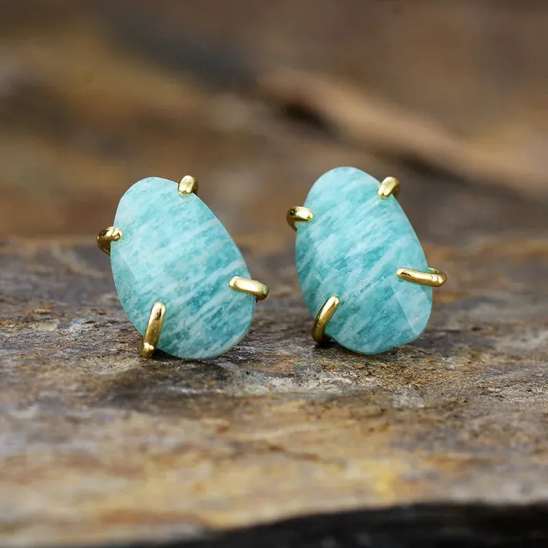 'Balanda' Amazonite Stud Earrings