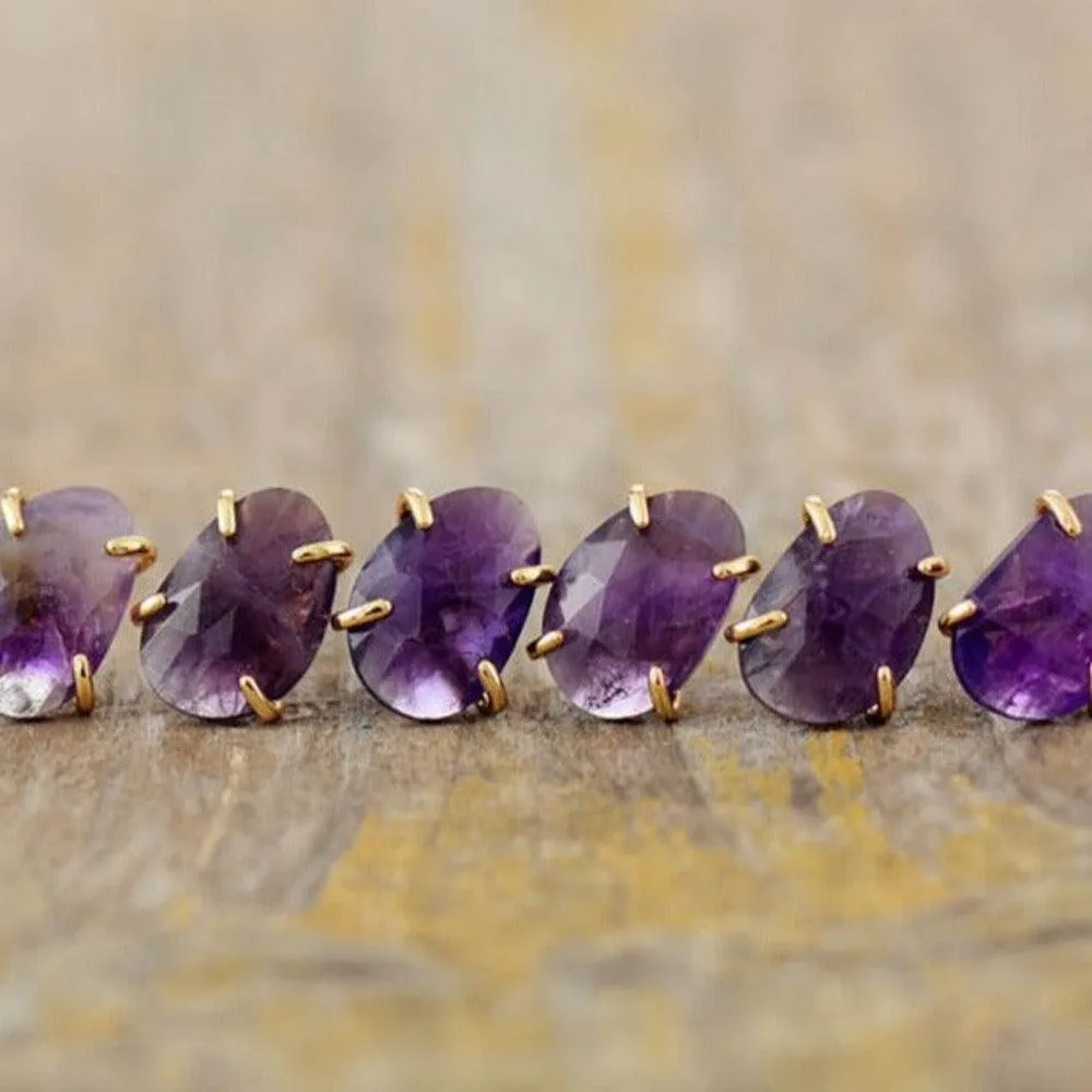 'Balanda' Amethyst Stud Earrings