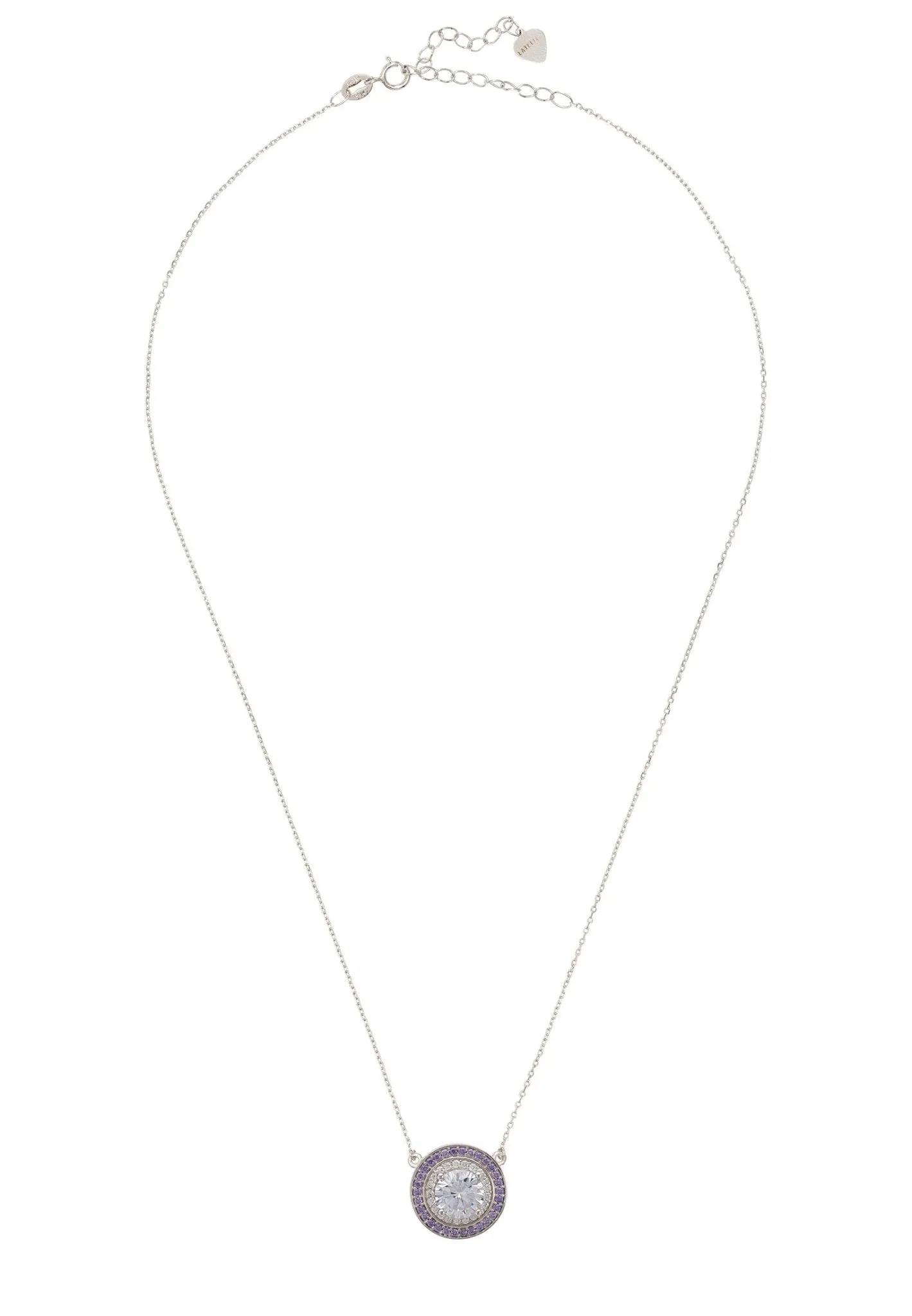 Balmoral Pendant Necklace Amethyst Cz Silver