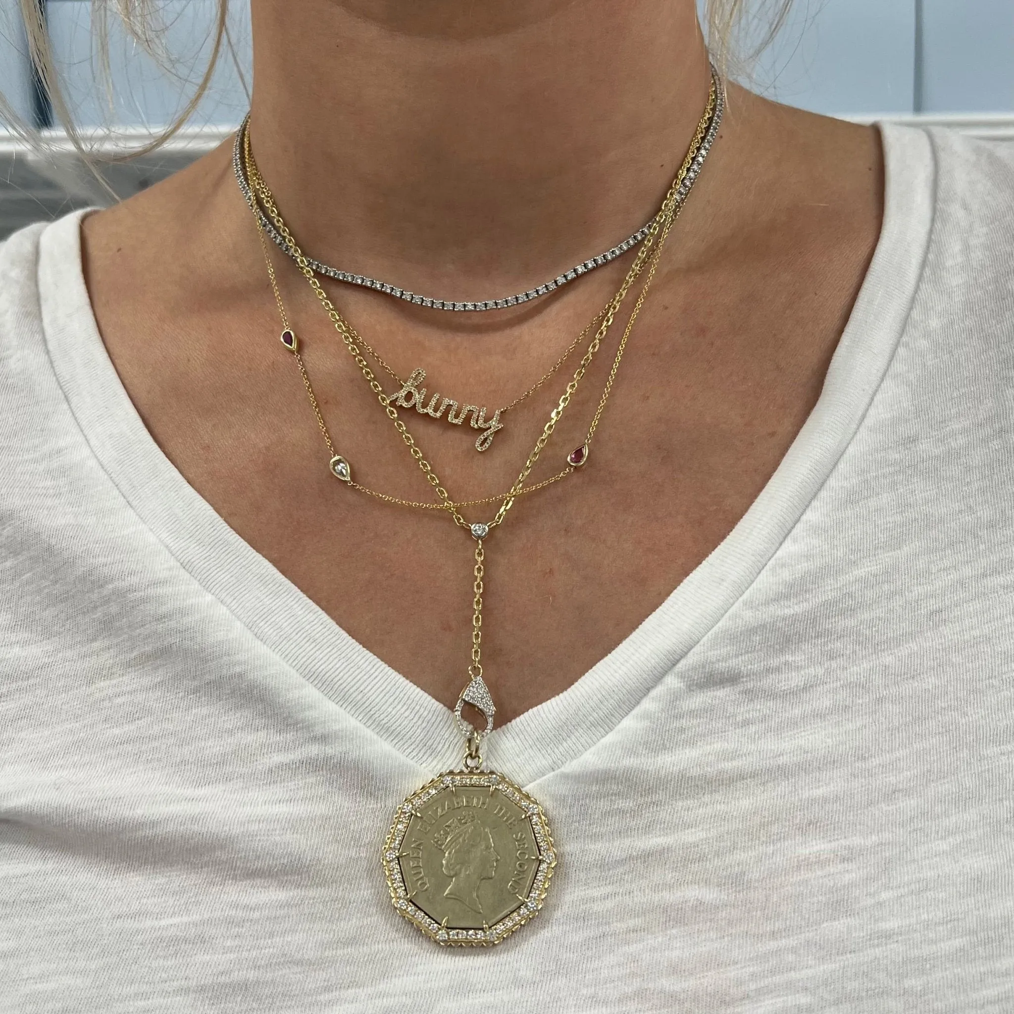 Birthstone Bezel Pear Necklace