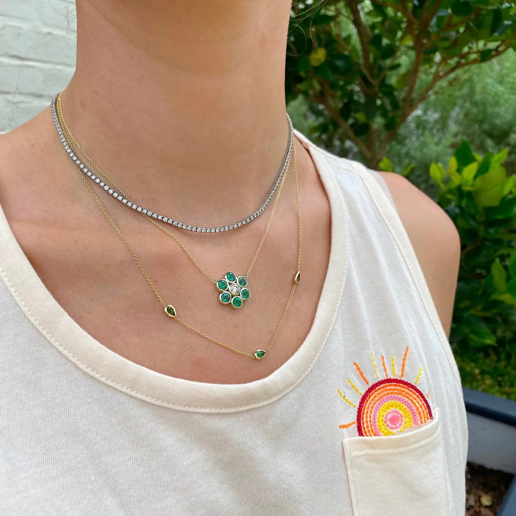 Birthstone Bezel Pear Necklace