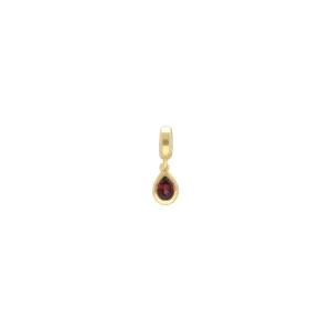 Charm's Collection Achievement Grenat "une touche d'amour" Argent 925 Plaqué Or Jaune