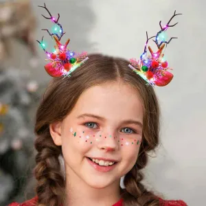Christmas Light-Up Antler Hairpin with Multi-Colored LEDs HP011