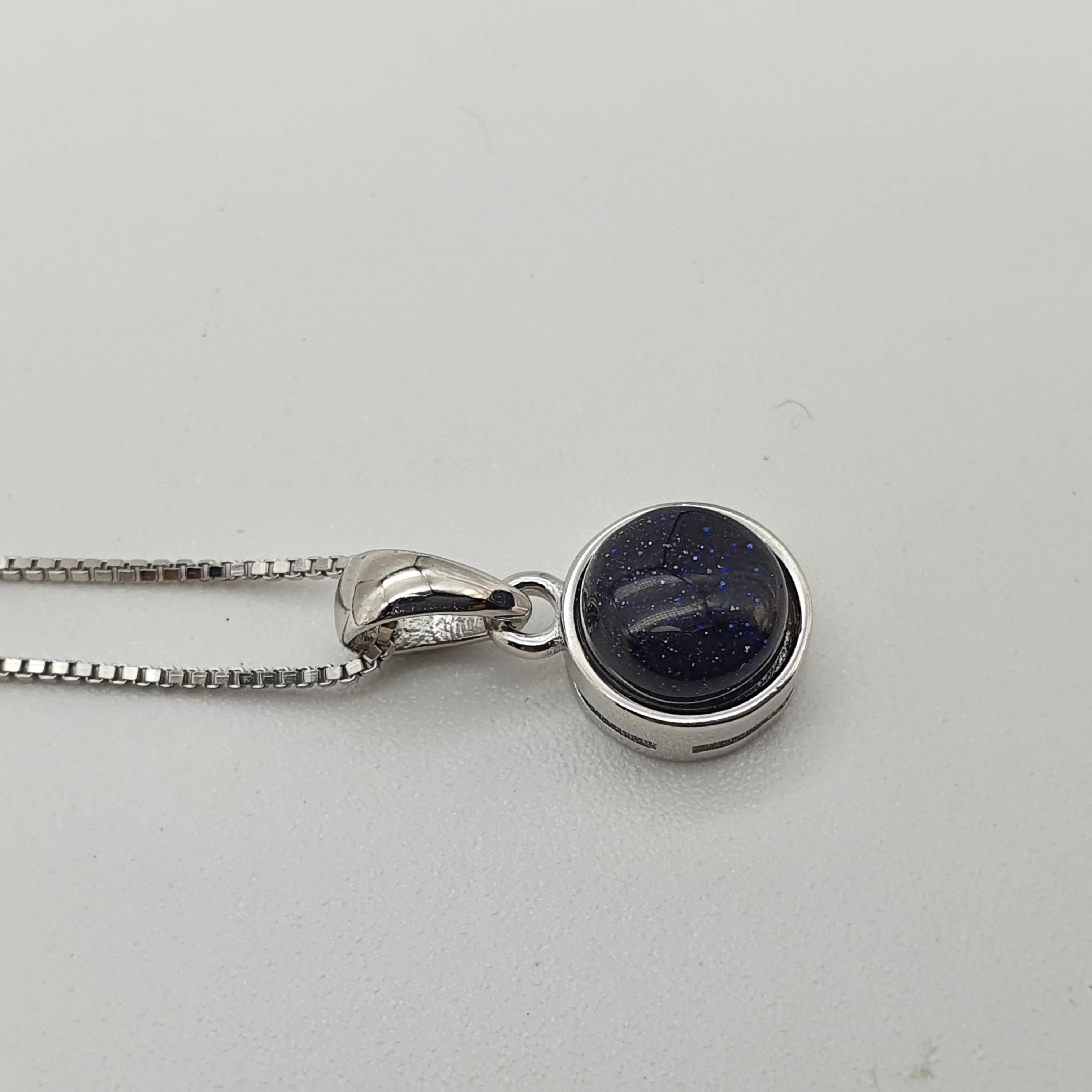 Crystal Birthstone Round Pendant, Sterling Silver