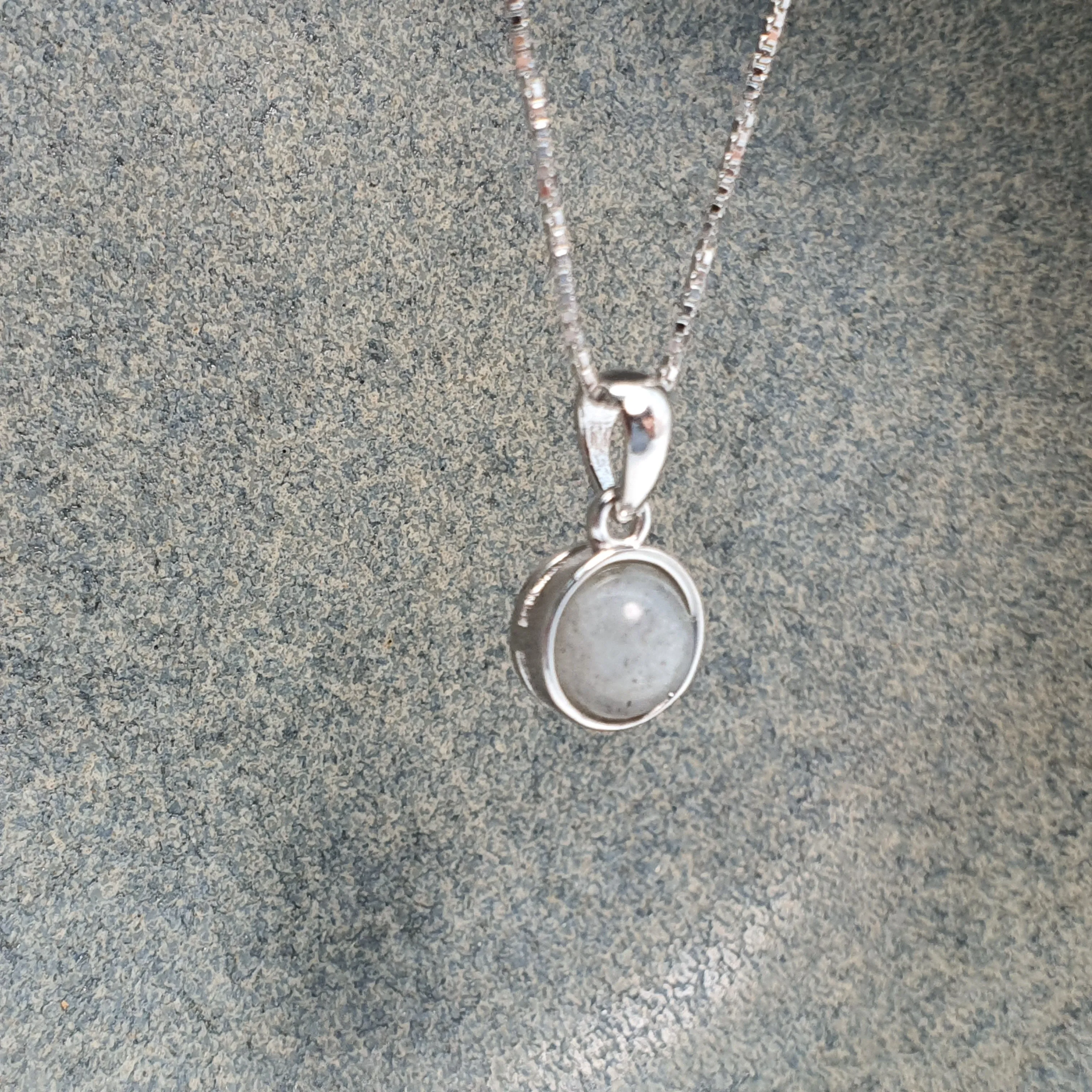 Crystal Birthstone Round Pendant, Sterling Silver