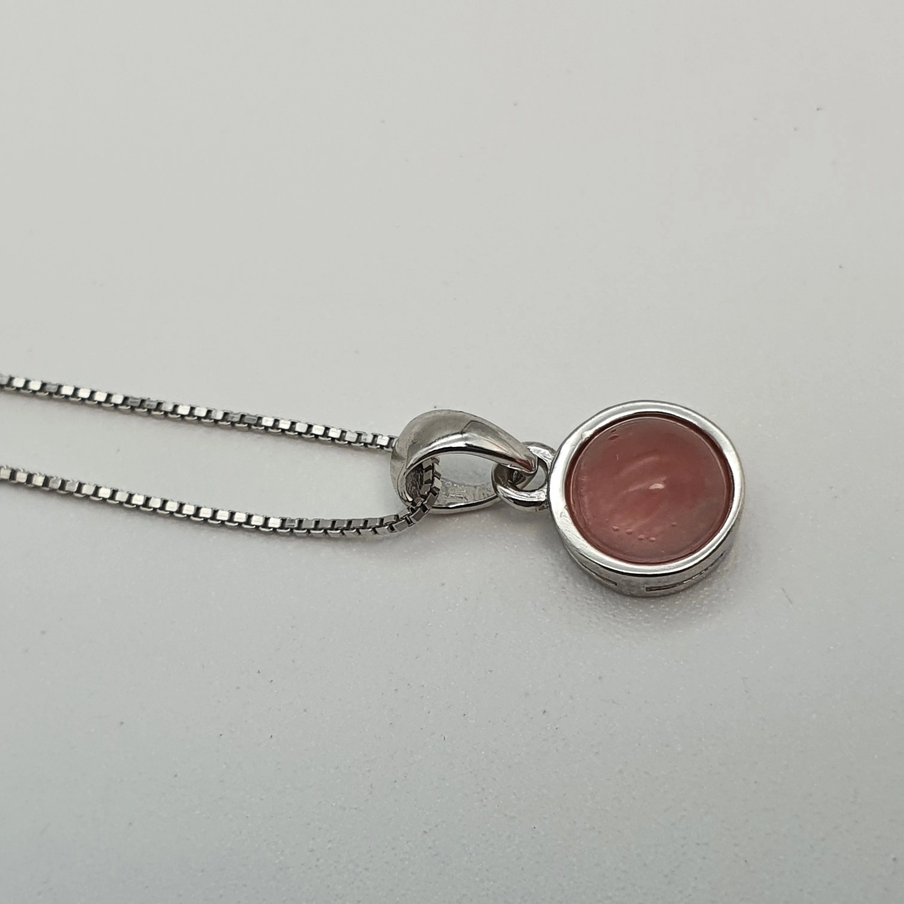 Crystal Birthstone Round Pendant, Sterling Silver