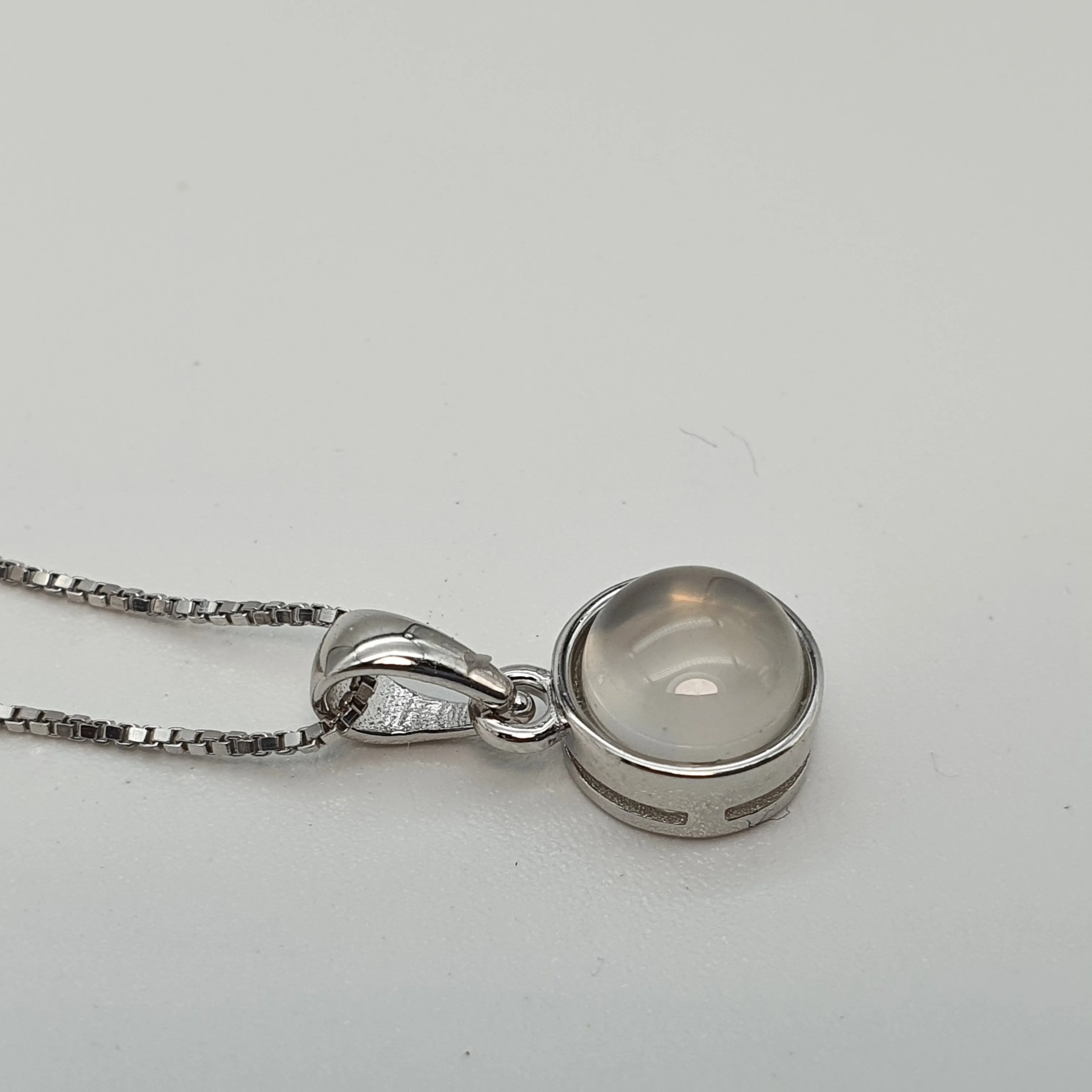 Crystal Birthstone Round Pendant, Sterling Silver
