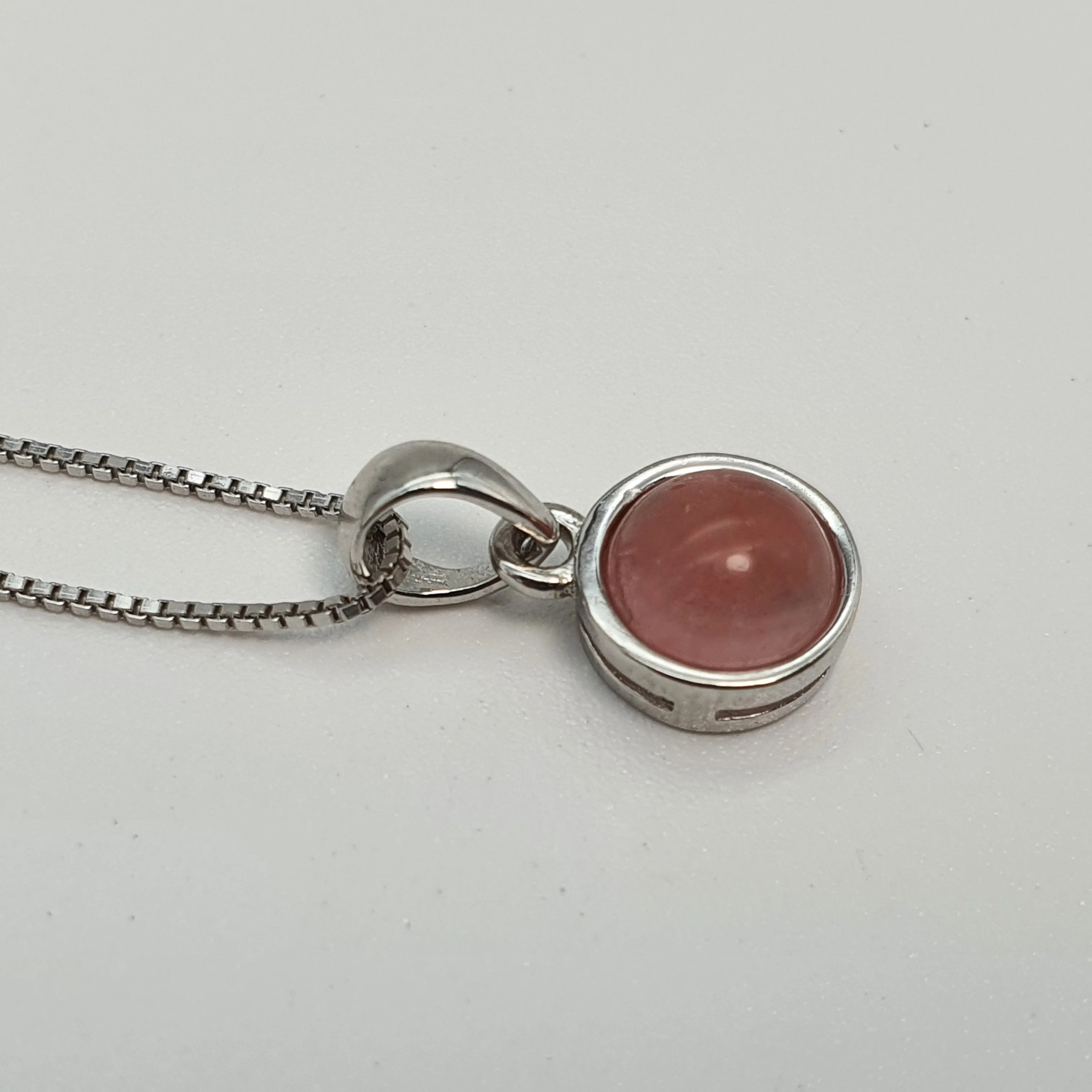 Crystal Birthstone Round Pendant, Sterling Silver