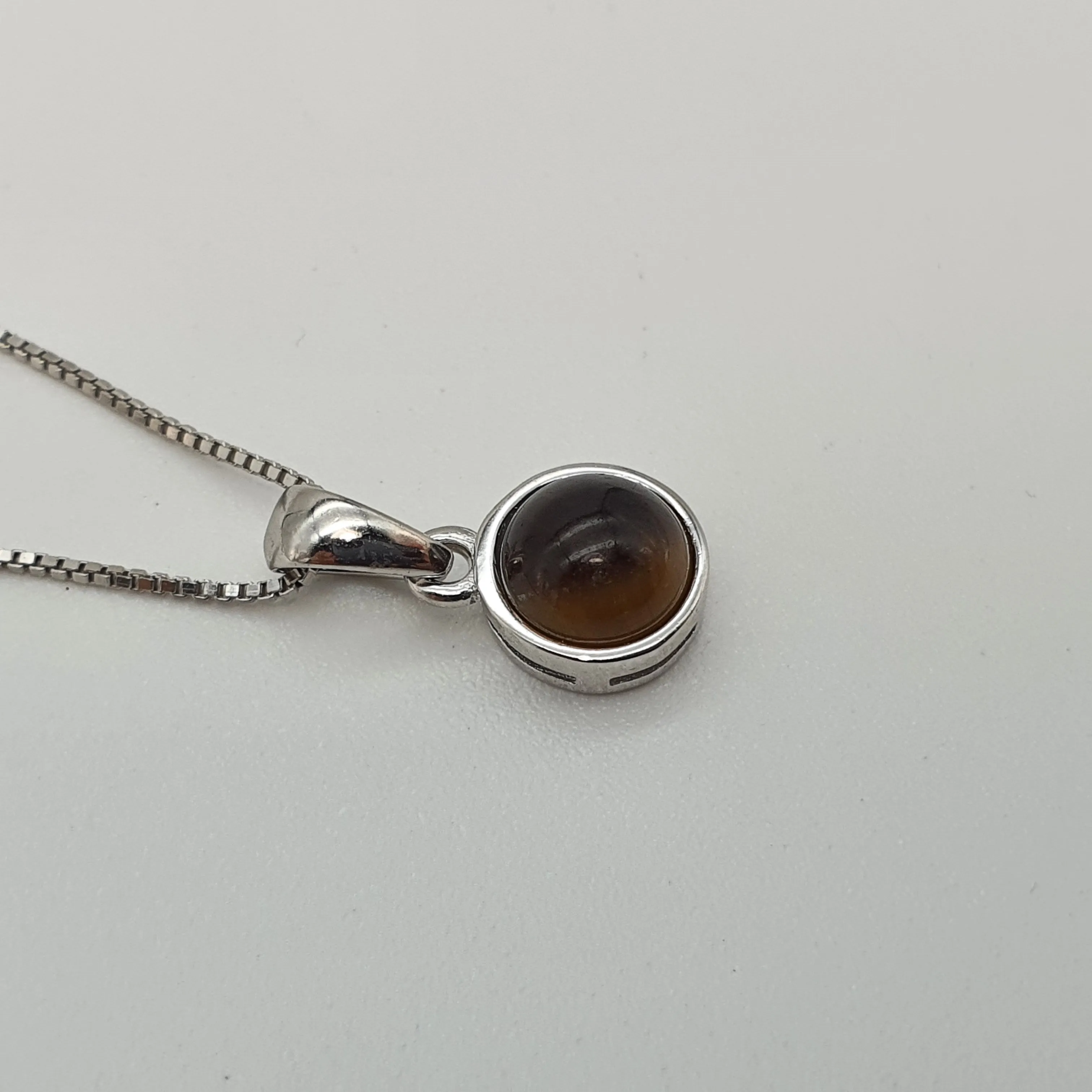 Crystal Birthstone Round Pendant, Sterling Silver
