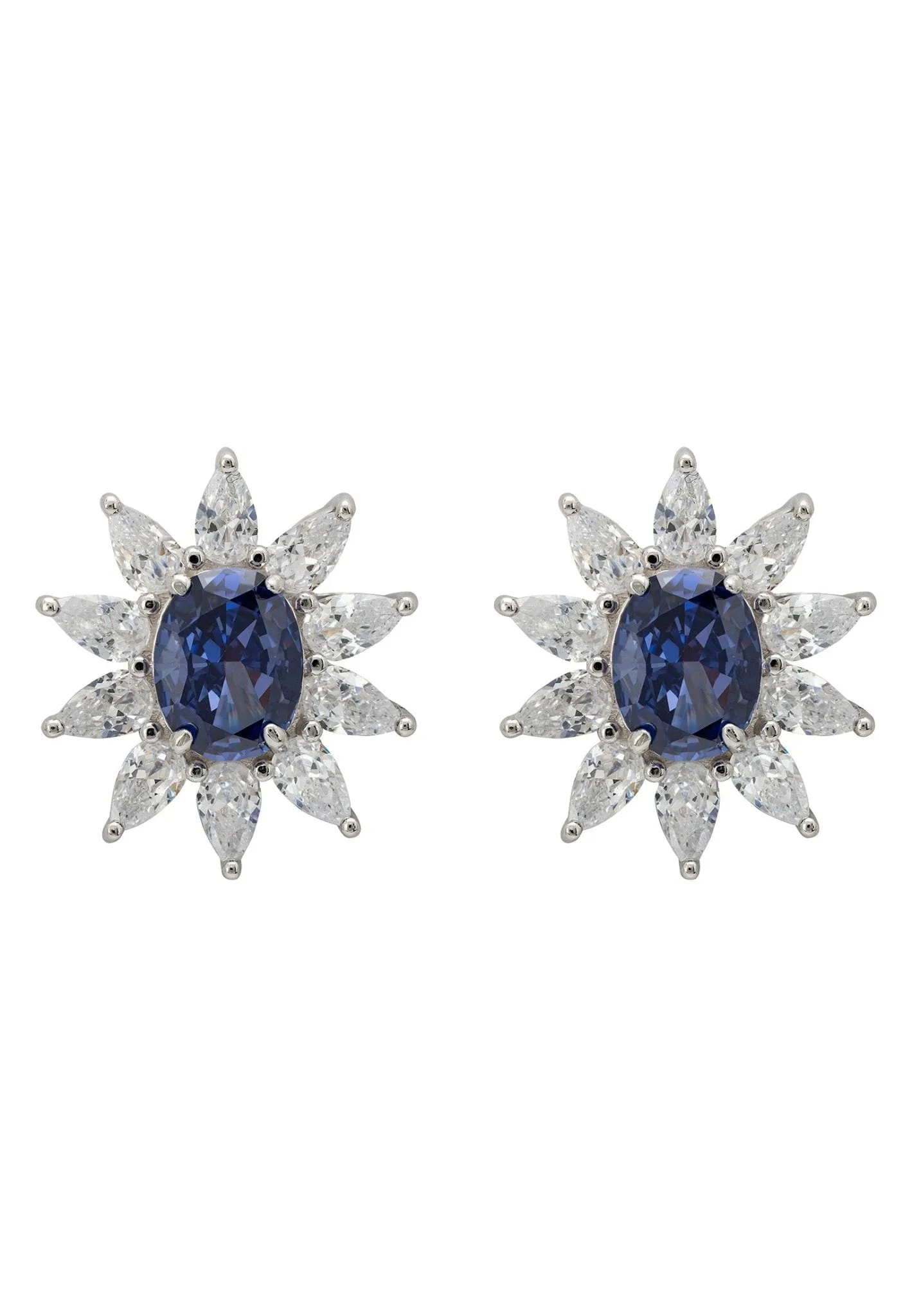 Daisy Gemstone Stud Earrings Tanzanite Silver