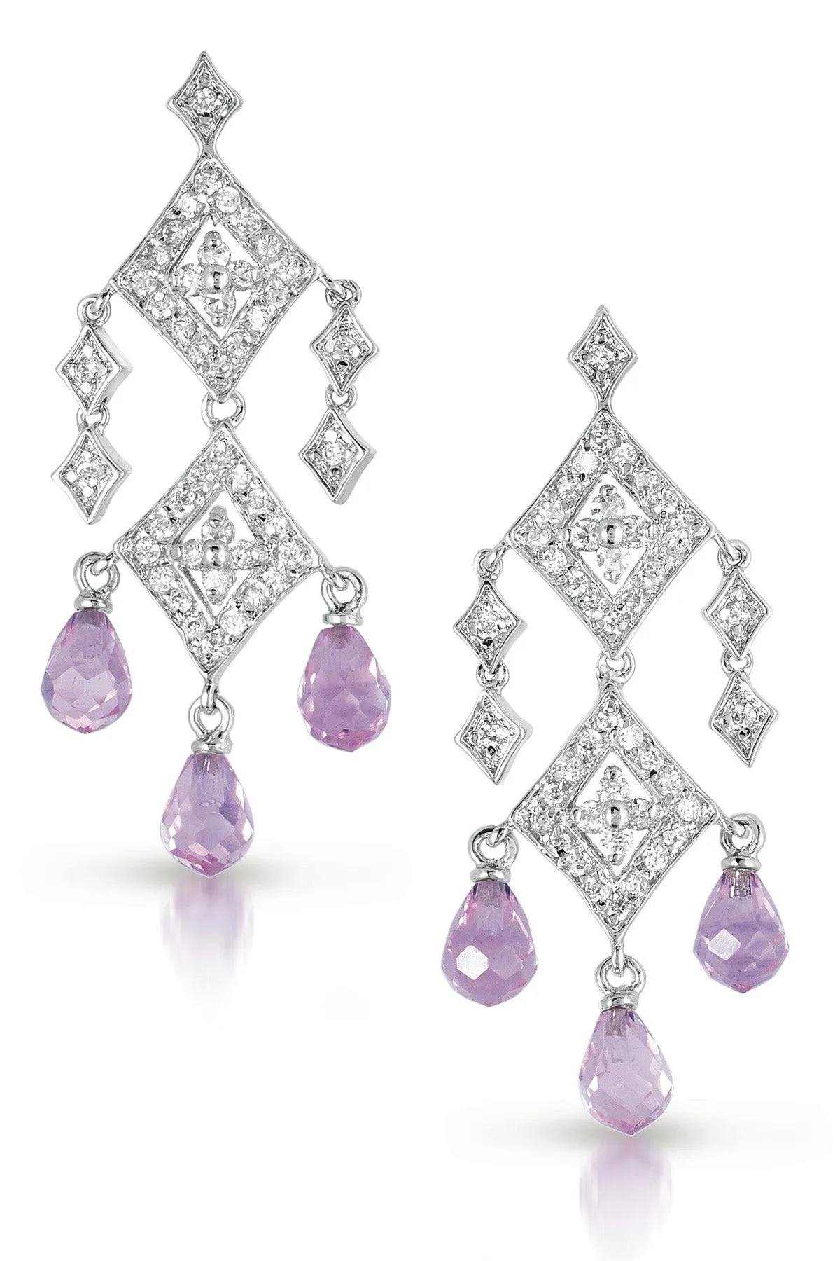 Dauphine Pink Damask Earrings