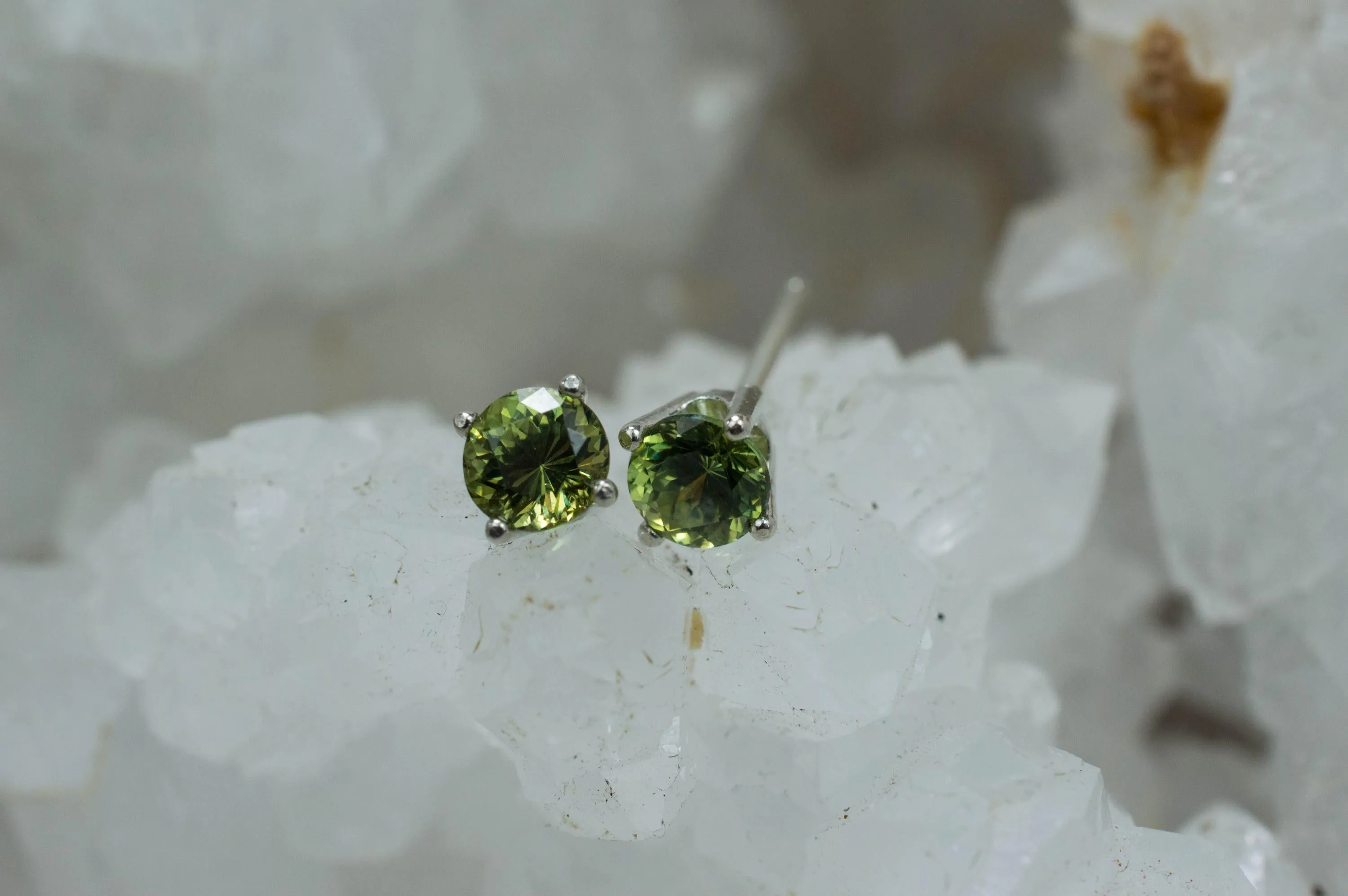 Demantoid Garnet Earrings; Natural Untreated Madagascar Demantoid; 1.040cts