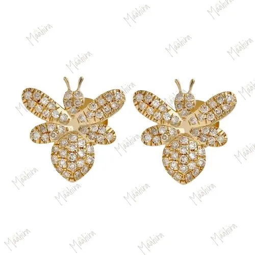 Diamond Bee Studs