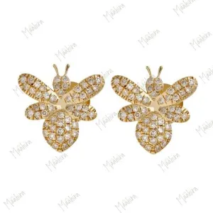 Diamond Bee Studs
