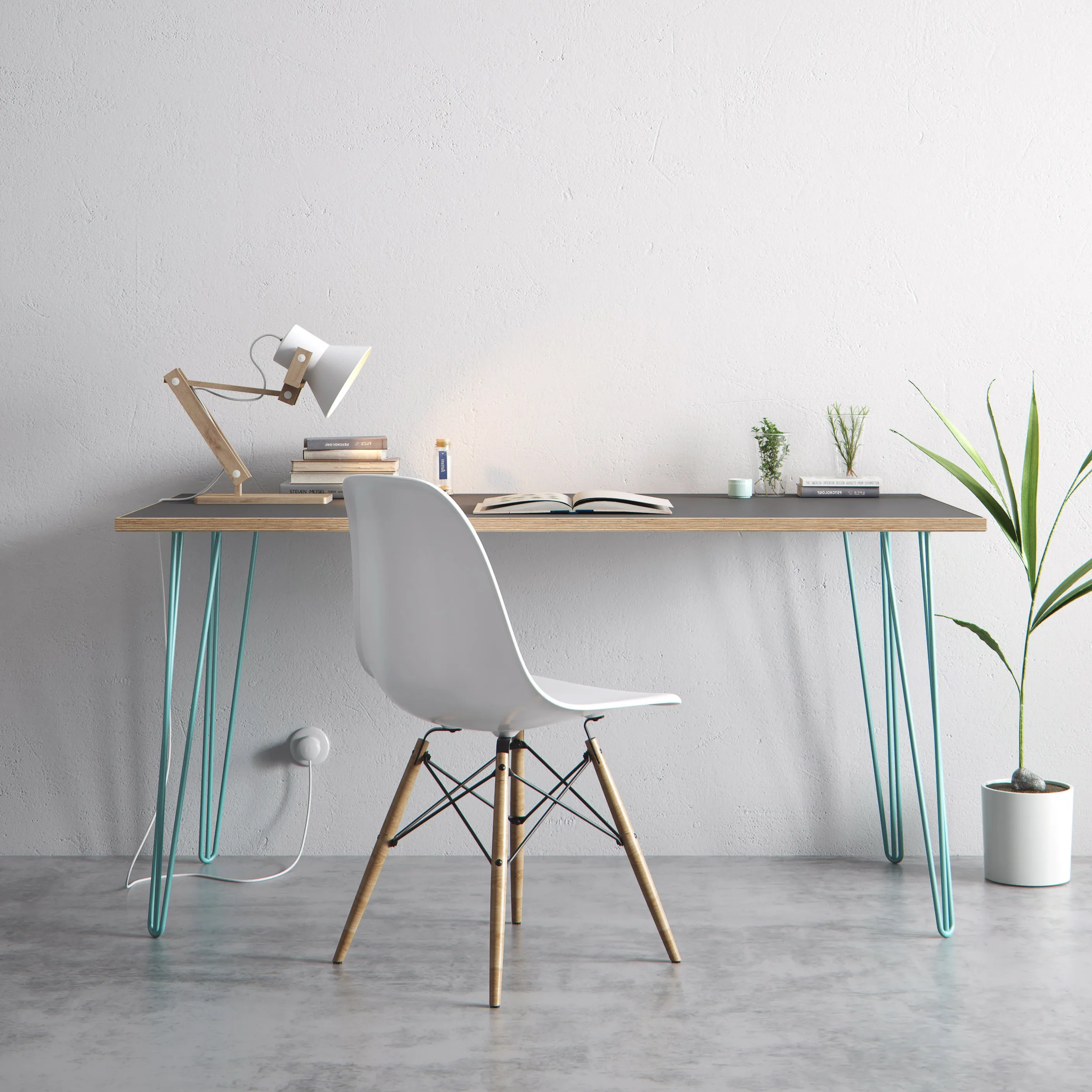 Duck Egg Blue Hairpin Legs