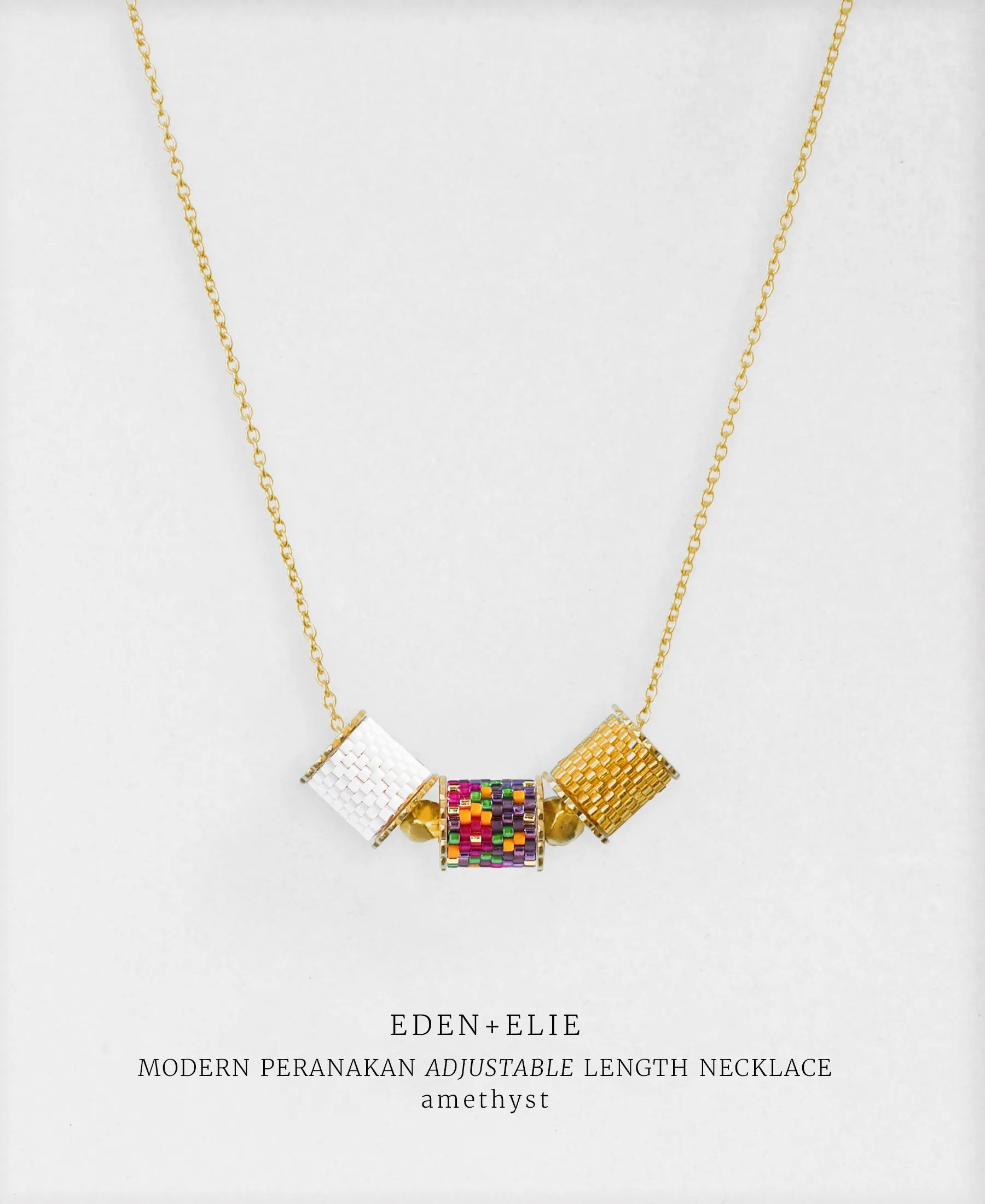 EDEN   ELIE Mother-Daughter twinning necklaces set - peranakan amethyst