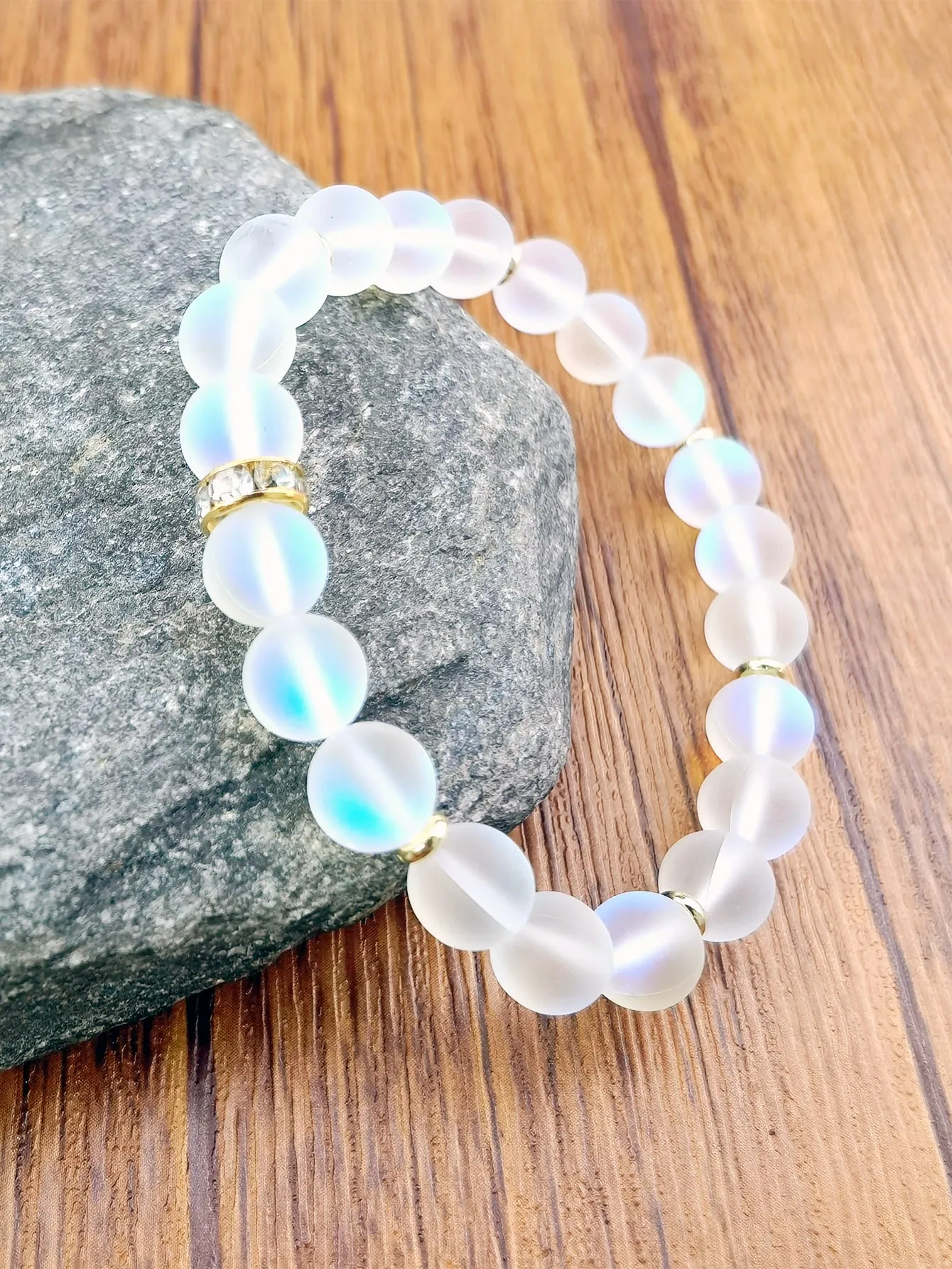 Faux Moonstone Beaded Bracelet Fashion Jewelry Accessories for Women Jewelry
