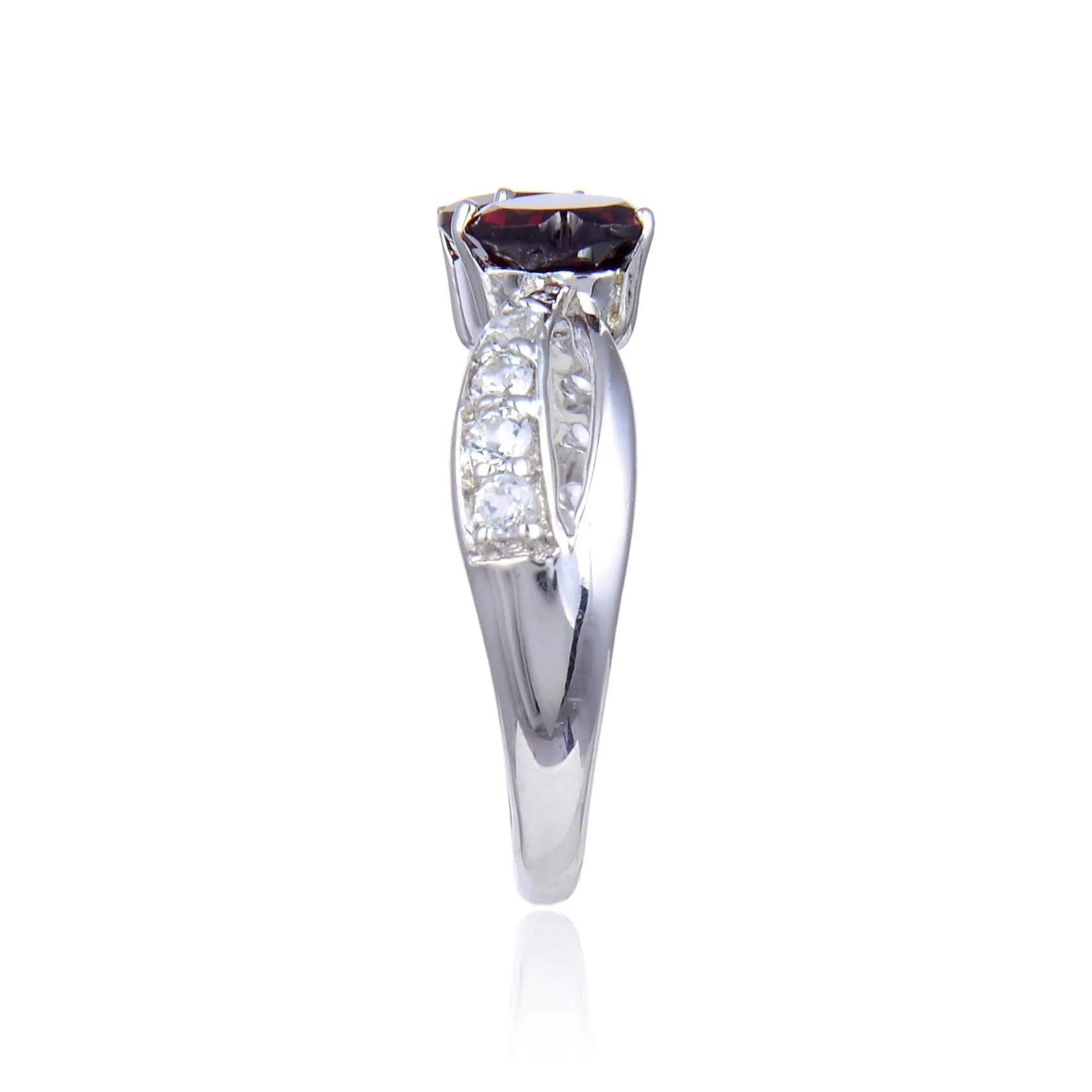 Garnet Dual Heart Promise Ring