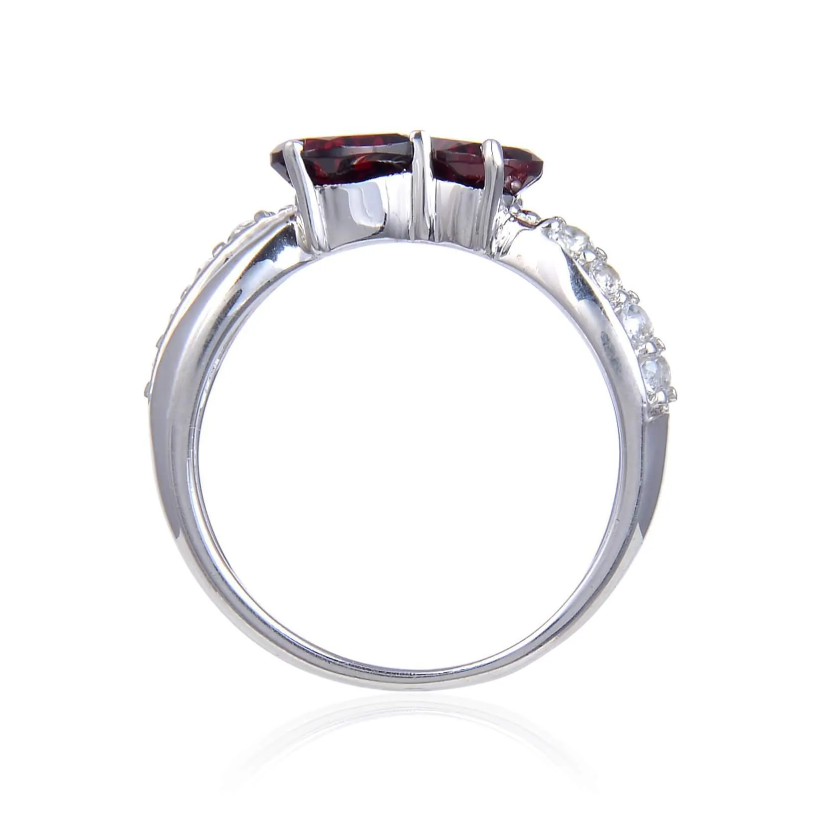 Garnet Dual Heart Promise Ring