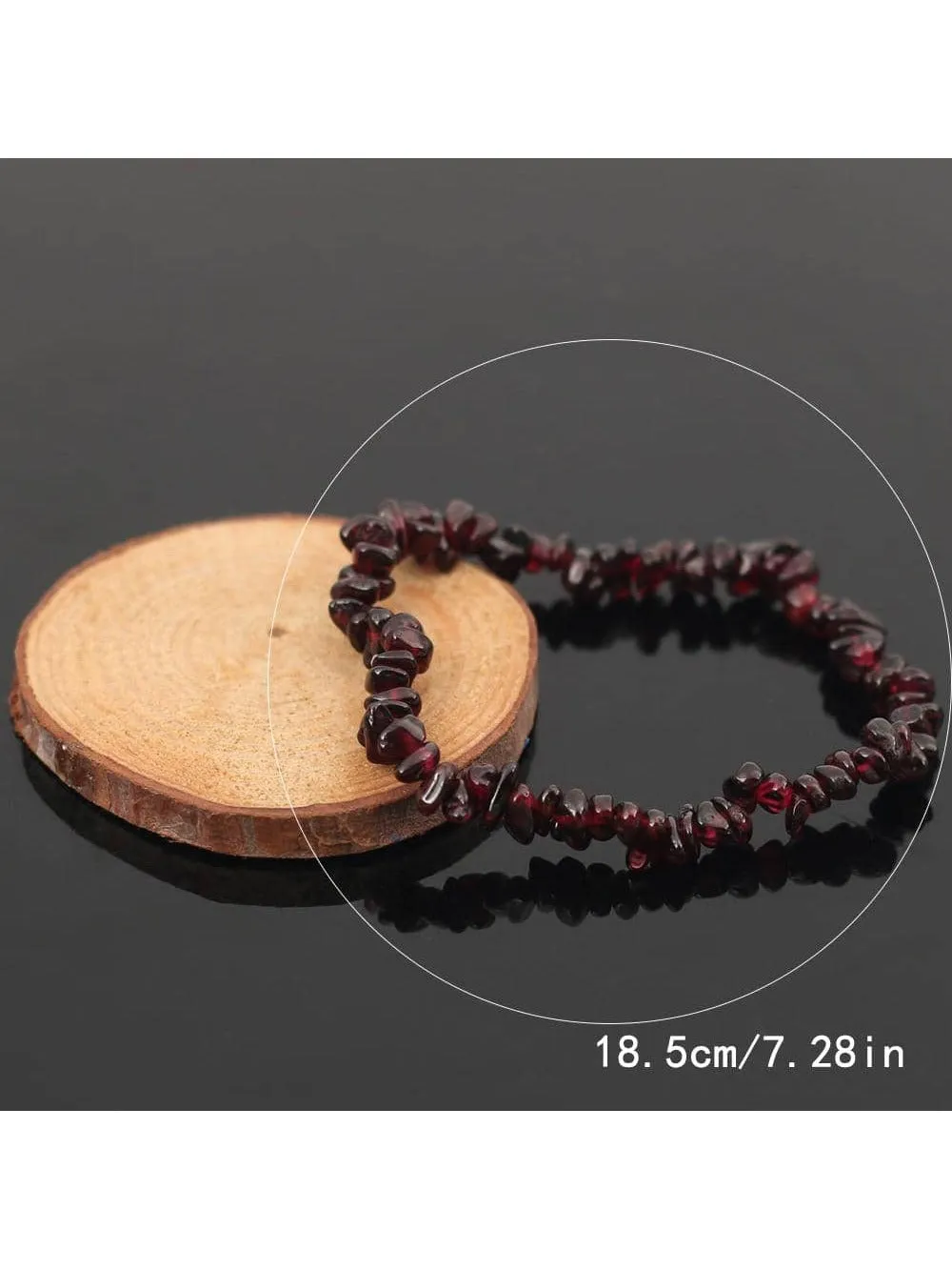 Garnet Irregular Natural Gemstone Bracelet Stretch Chip Beads