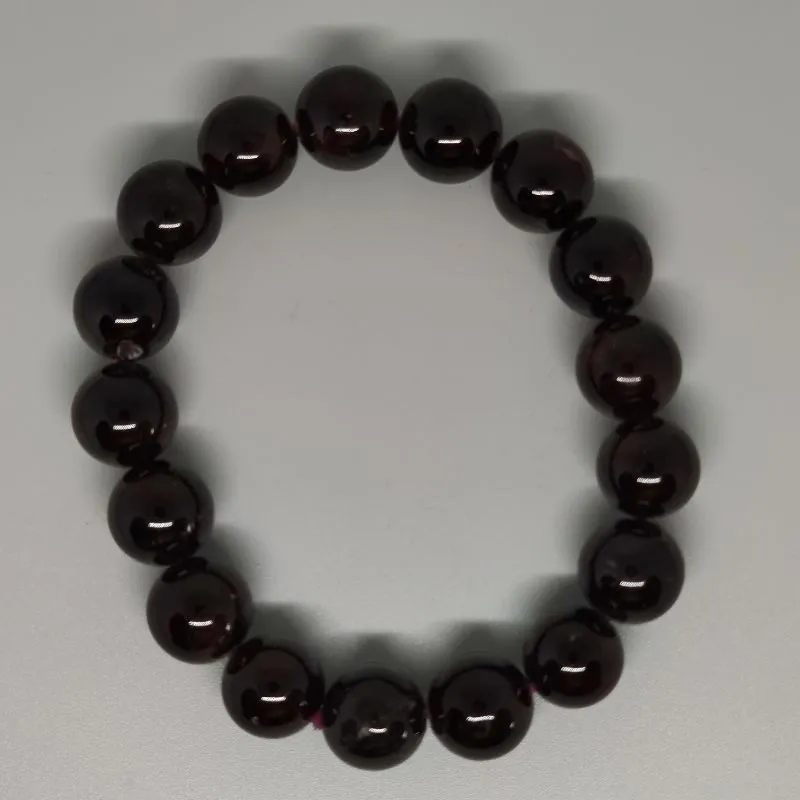Garnet Round Bead Crystal Bracelet