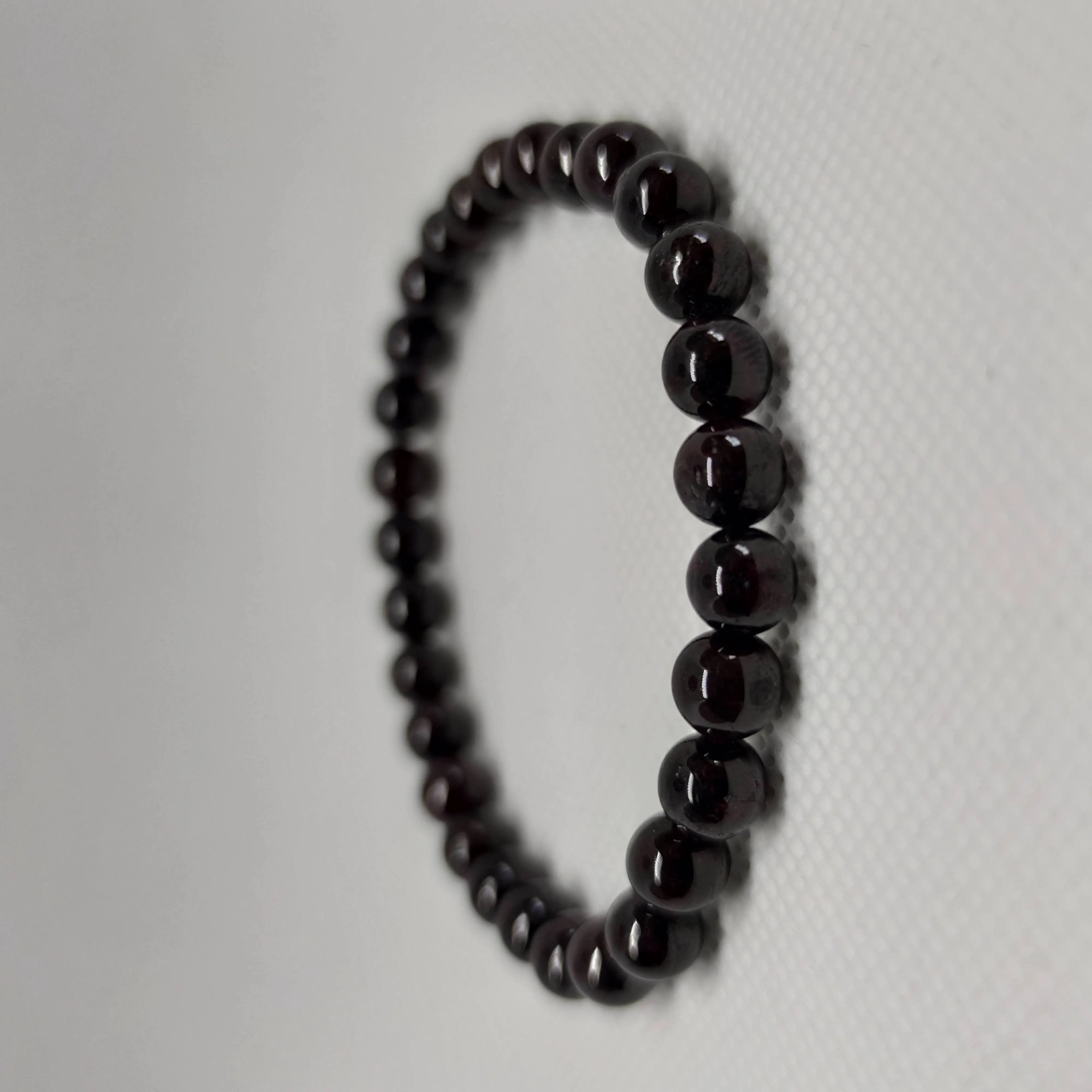 Garnet Round Bead Crystal Bracelet